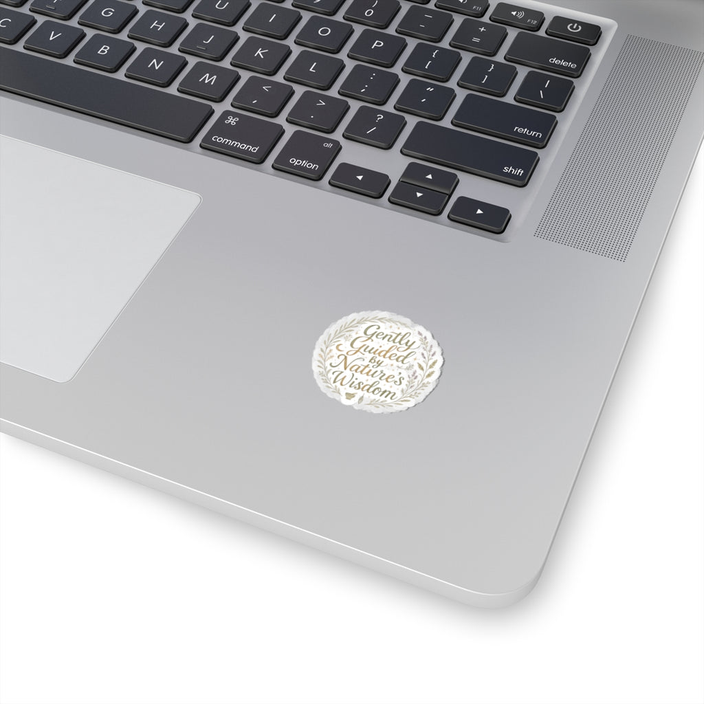 Gently Guided by Nature’s Wisdom - Round Floral Kiss-Cut Sticker