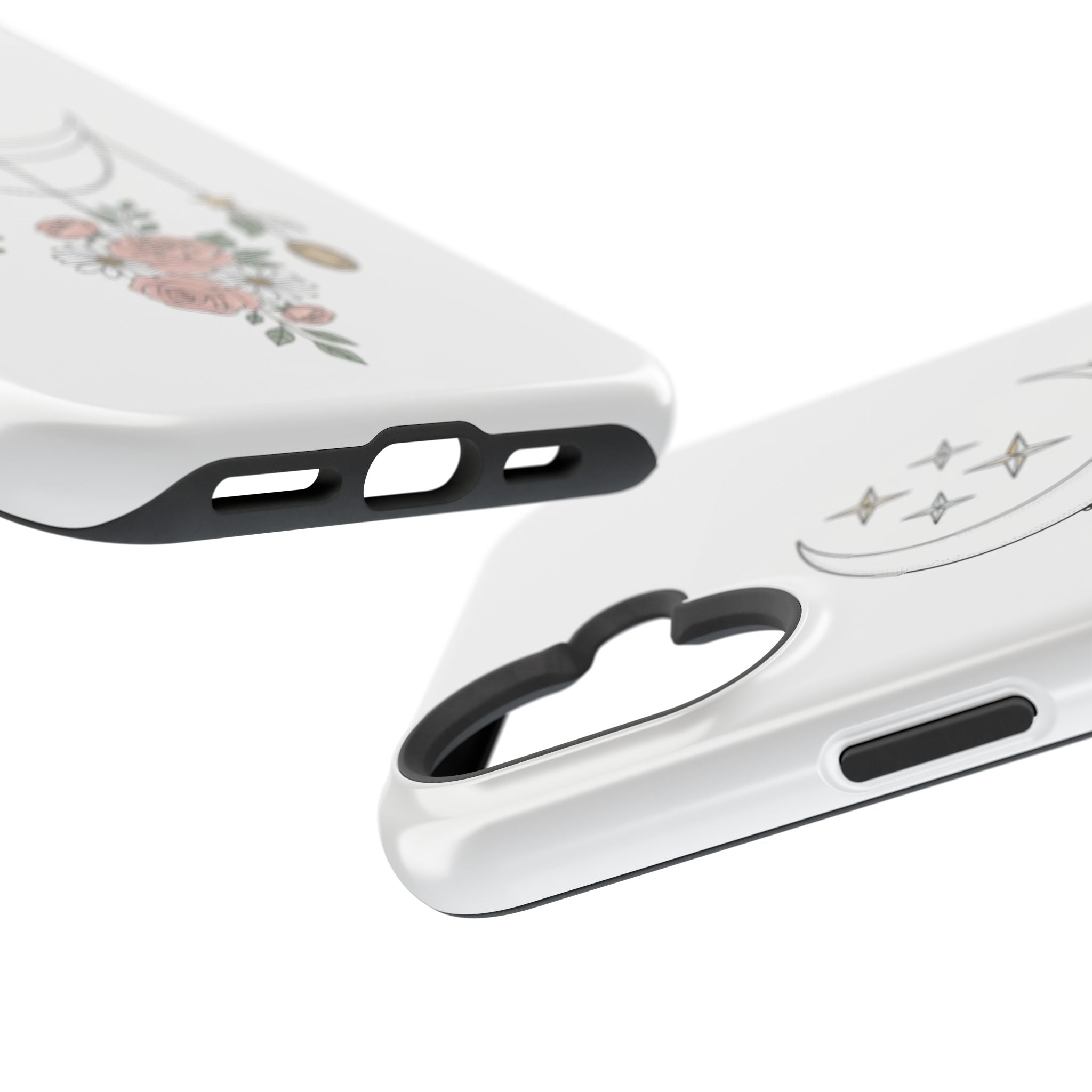 Moon & Roses Magnetic Impact Phone Case — Celestial Floral iPhone Cover