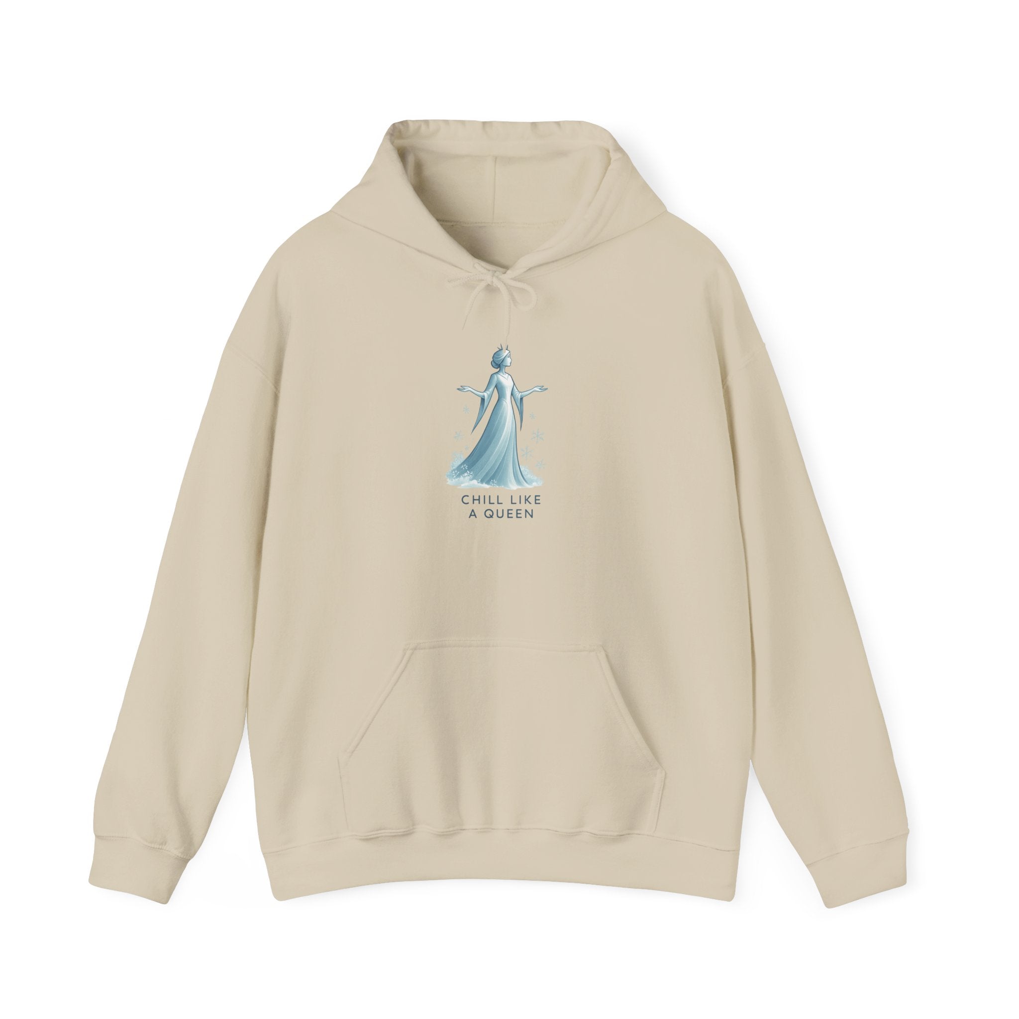 Queen Illustration Hoodie — "Chill Like a Queen" Cozy Graphic Sweatshirt