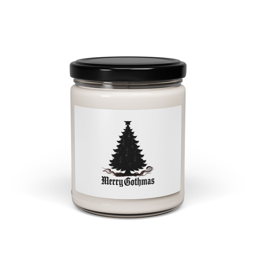 Gothic Christmas Candle — "Merry Gothmas" Scented Soy Jar (9oz)