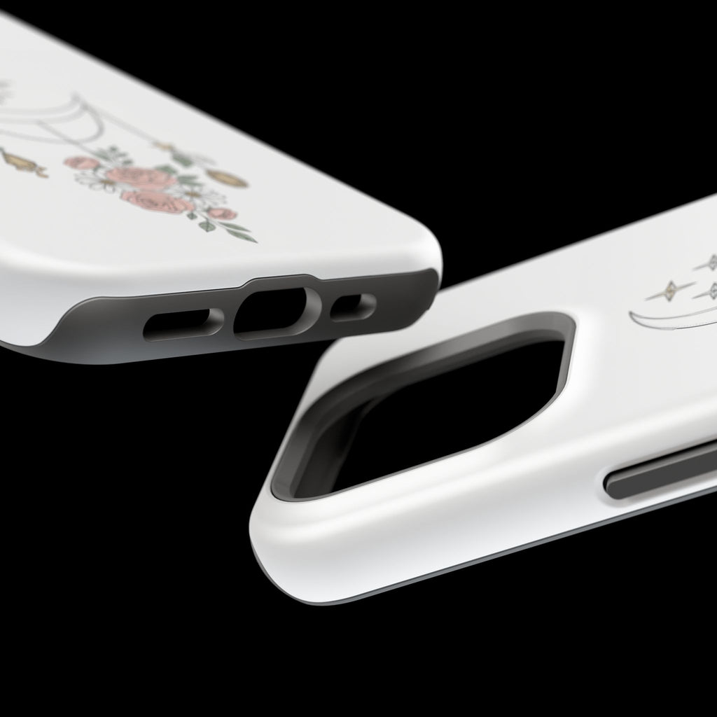 Moon & Roses Magnetic Impact Phone Case — Celestial Floral iPhone Cover