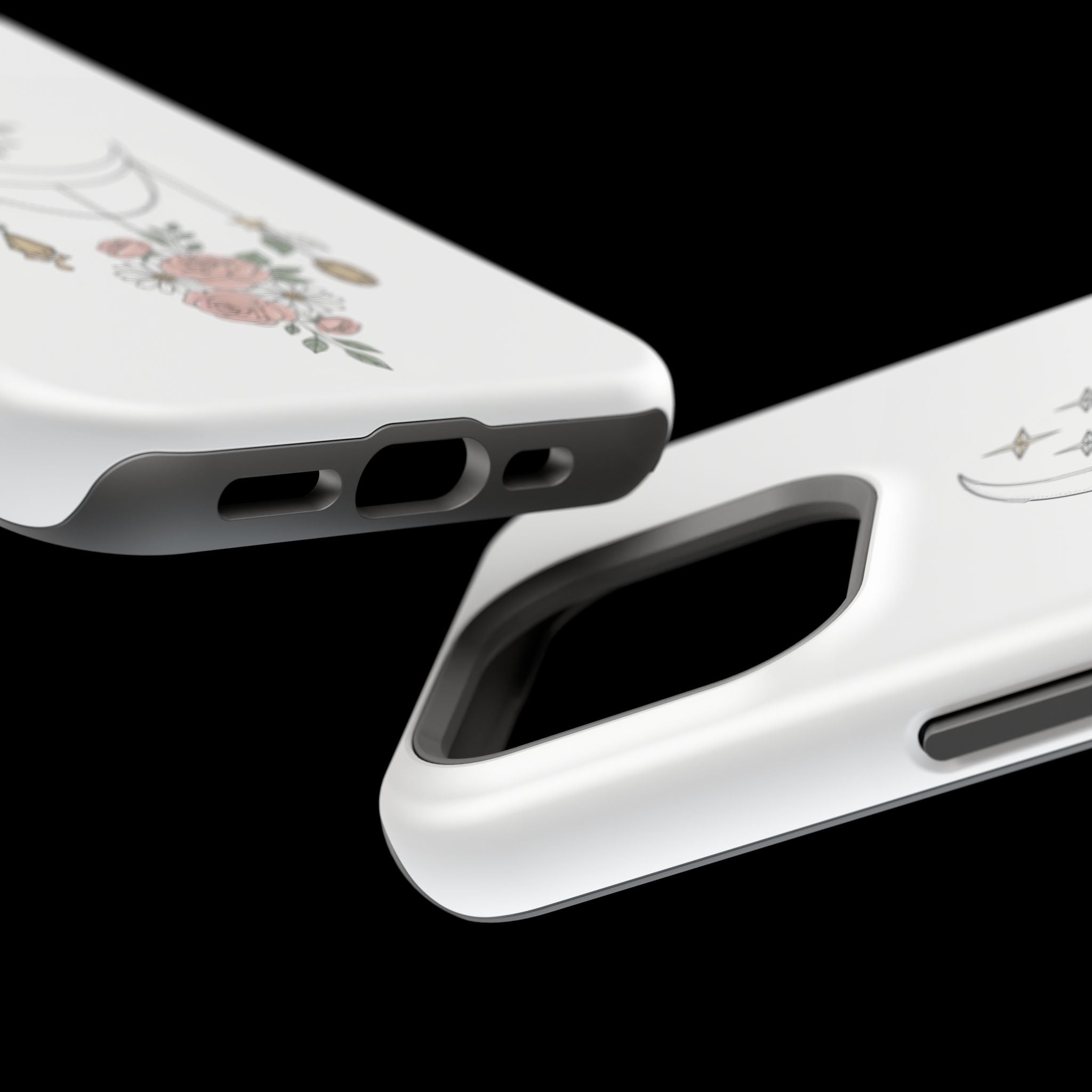 Moon & Roses Magnetic Impact Phone Case — Celestial Floral iPhone Cover