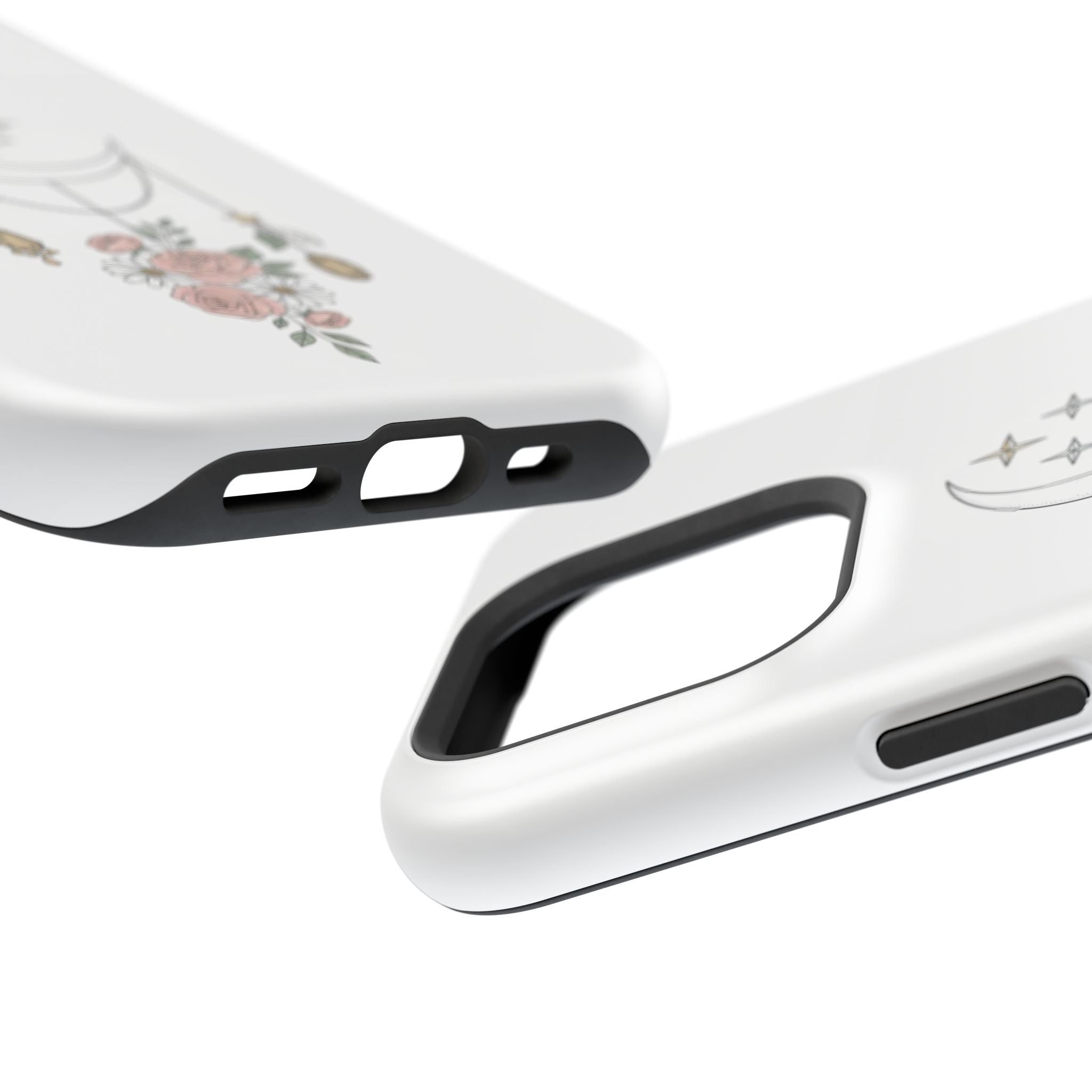 Moon & Roses Magnetic Impact Phone Case — Celestial Floral iPhone Cover