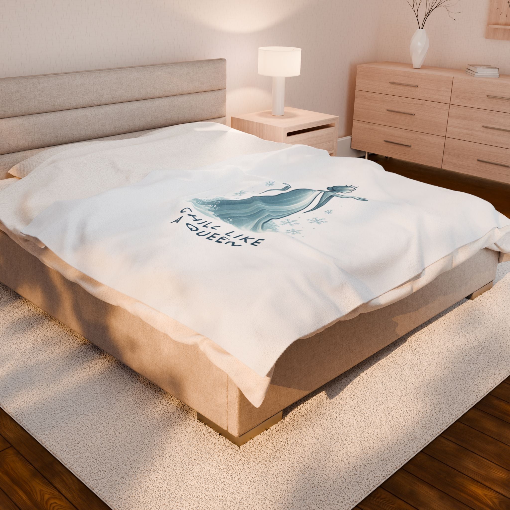 Velveteen Plush Blanket — "Chill Like a Queen" Frozen-Inspired Cozy Throw