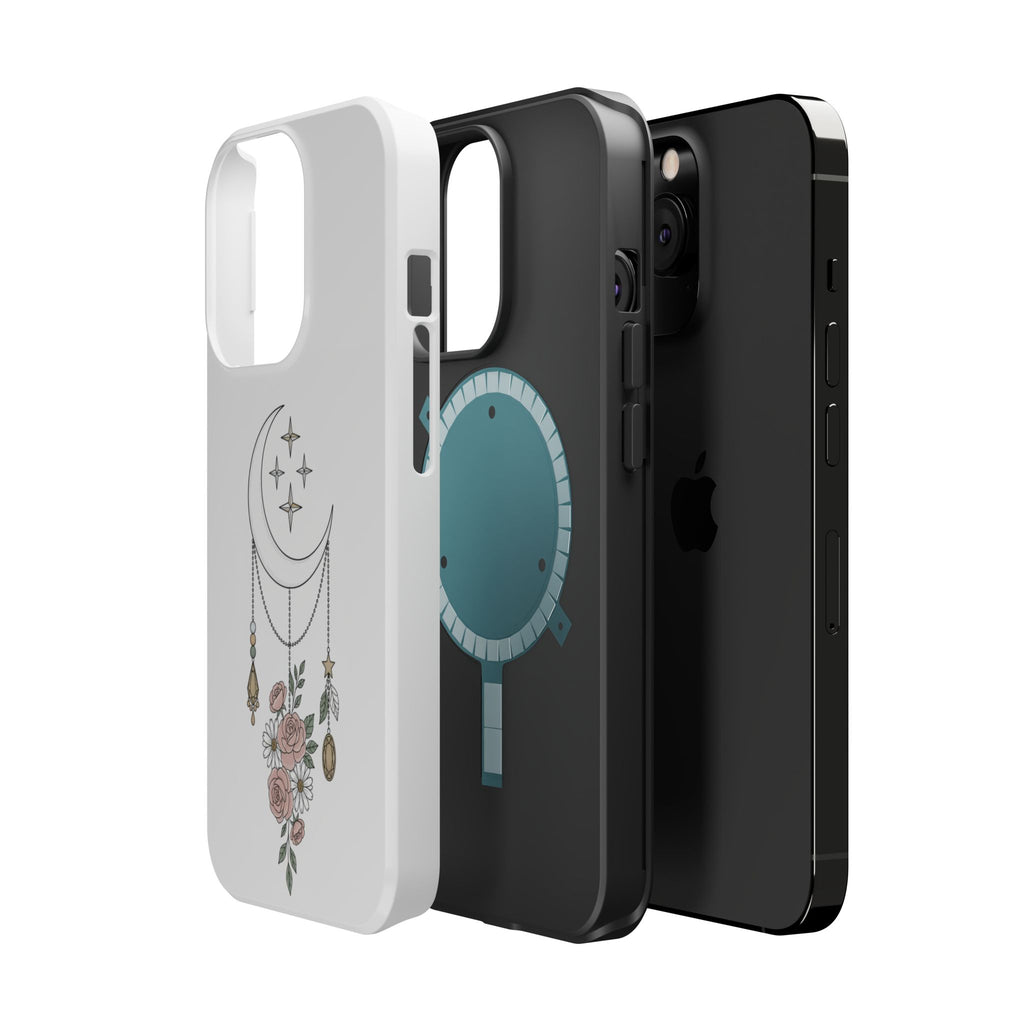 Moon & Roses Magnetic Impact Phone Case — Celestial Floral iPhone Cover