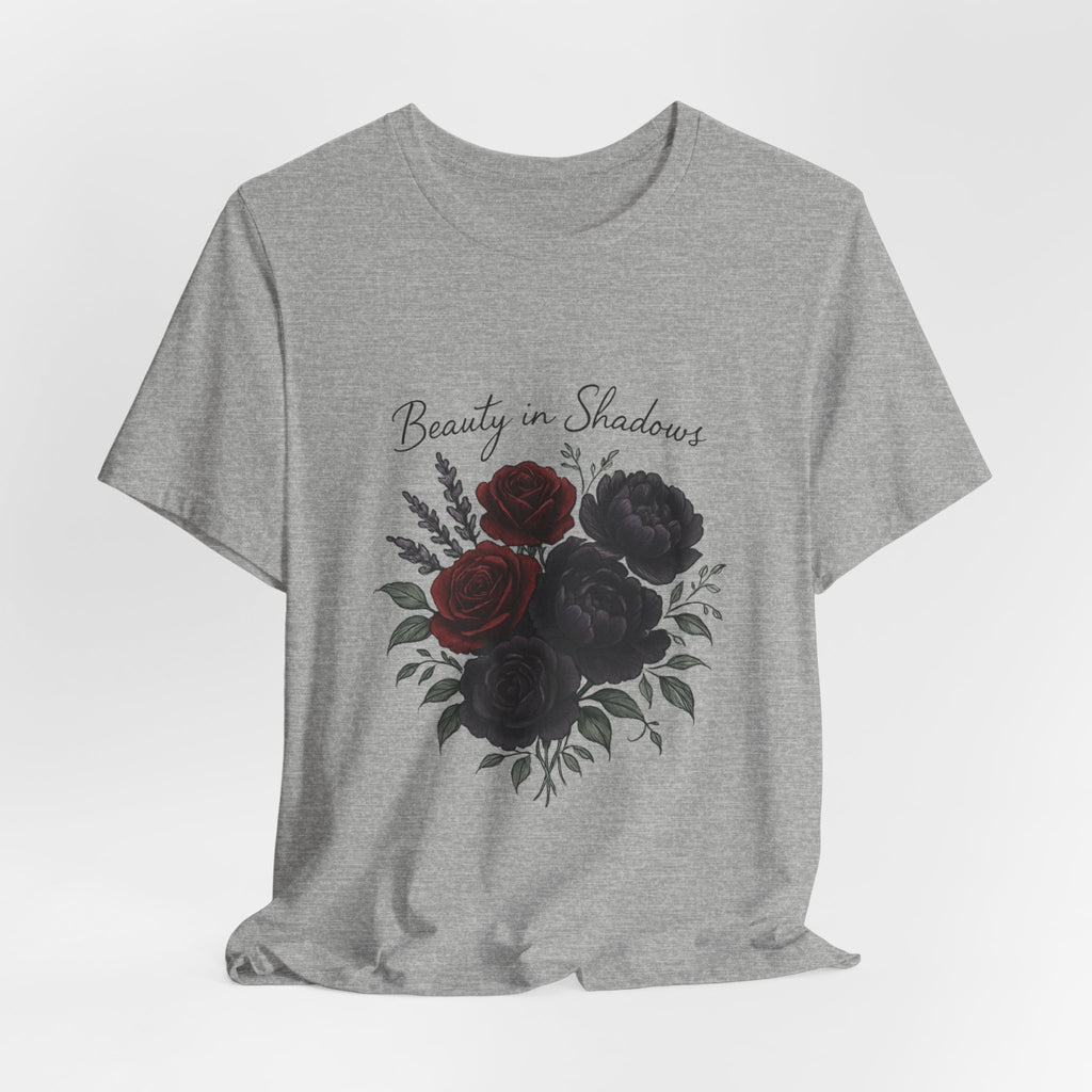 Floral Tee — "Beauty in Shadow" Dark Rose Bouquet Graphic T-Shirt