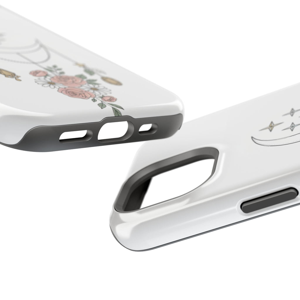 Moon & Roses Magnetic Impact Phone Case — Celestial Floral iPhone Cover