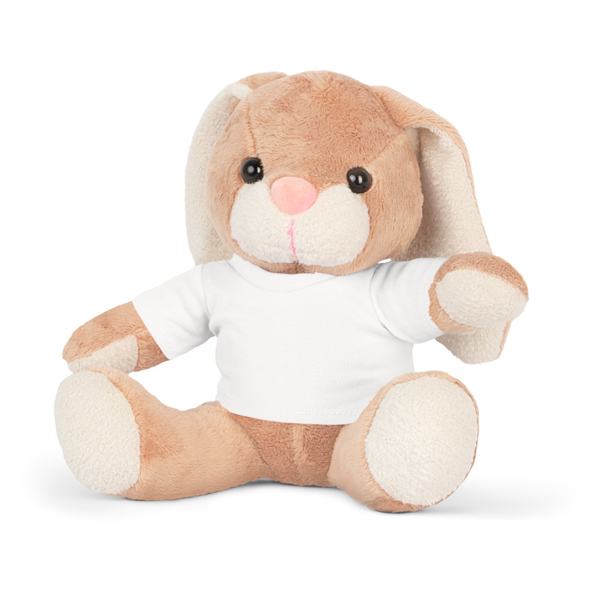 Classic Brown Bear Plush Toy with White T-Shirt | Customizable Shirt
