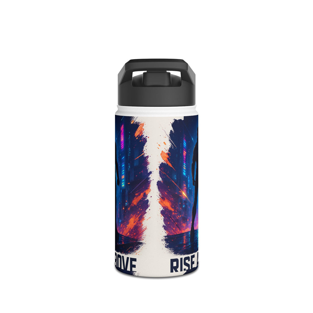 Rise Above Stainless Steel Water Bottle — Cybercity Silhouette Design