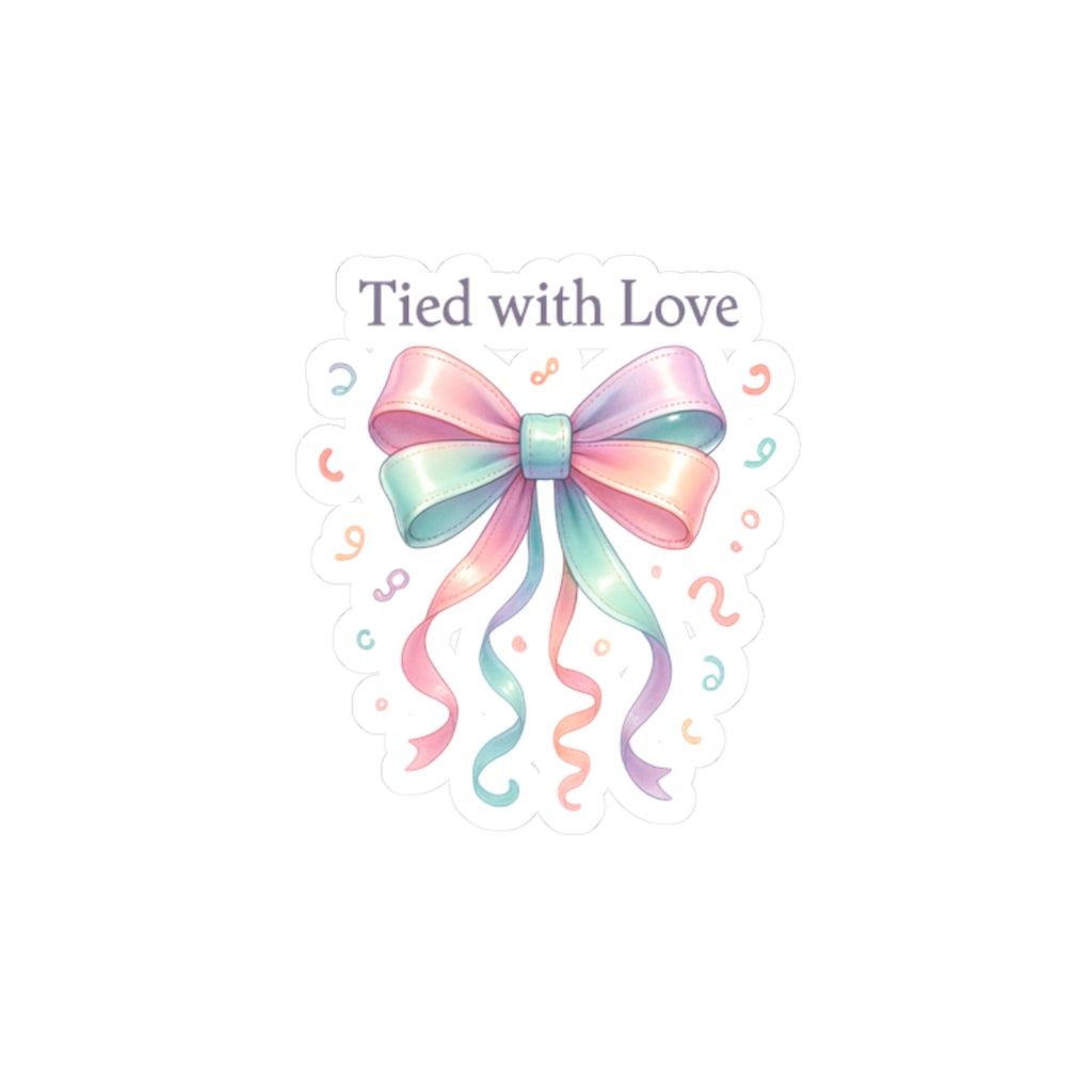 Tied with Love Pastel Bow Sticker — Cute Kiss-Cut Decorative Sticker for Gifts, Laptops & Scrapbooking