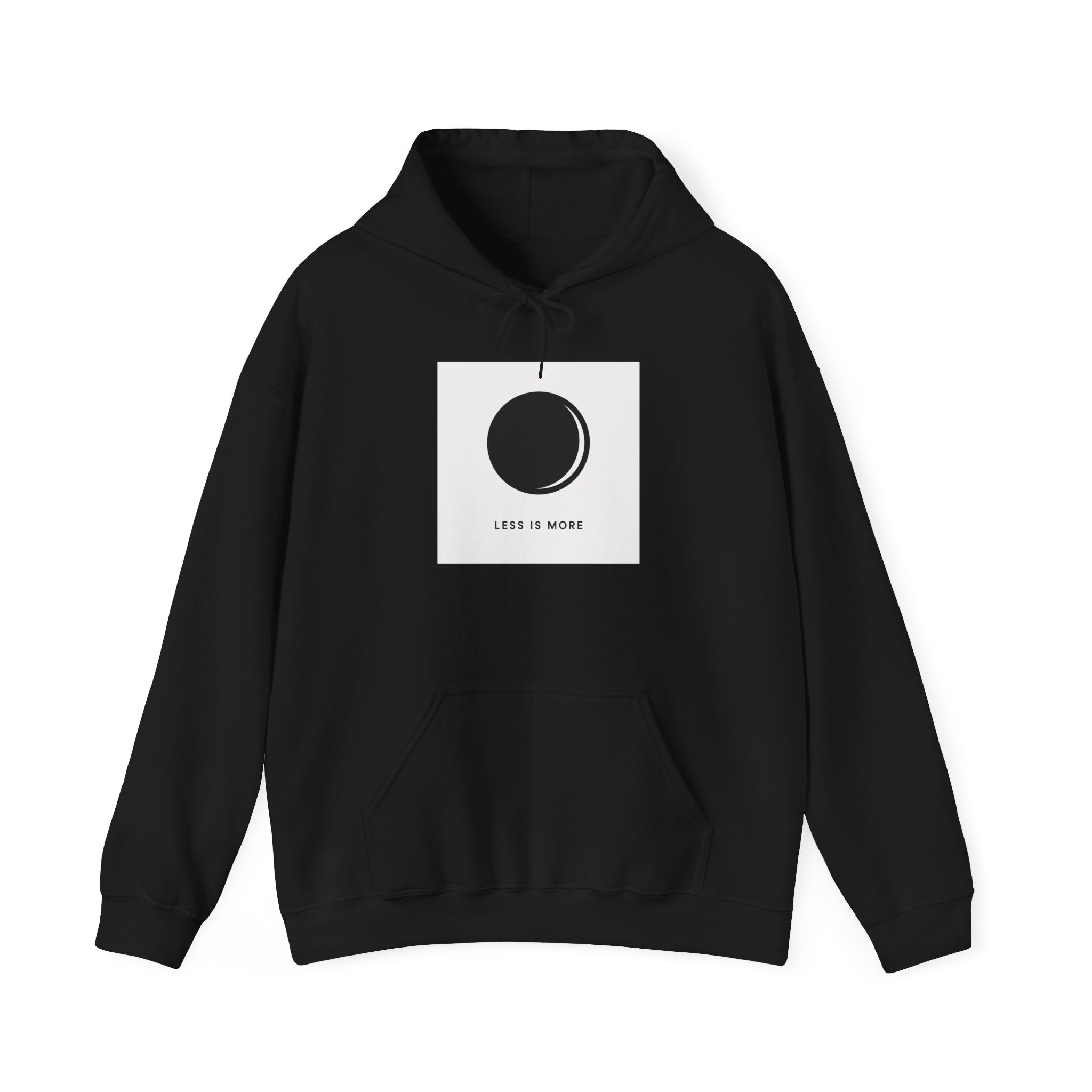 Lunar Minimalist Hoodie — 'Less Is More' Moon Graphic
