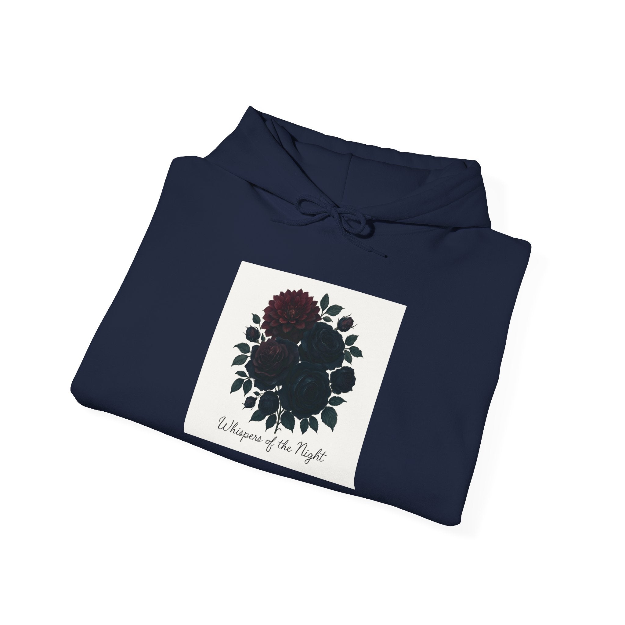 Floral Skull Hoodie — "Embrace the Night" Dark Botanical Graphic Hoodie