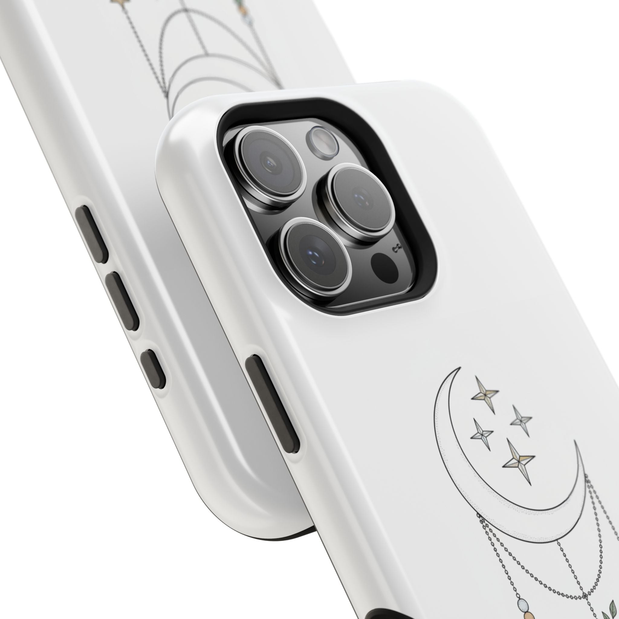 Moon & Roses Magnetic Impact Phone Case — Celestial Floral iPhone Cover