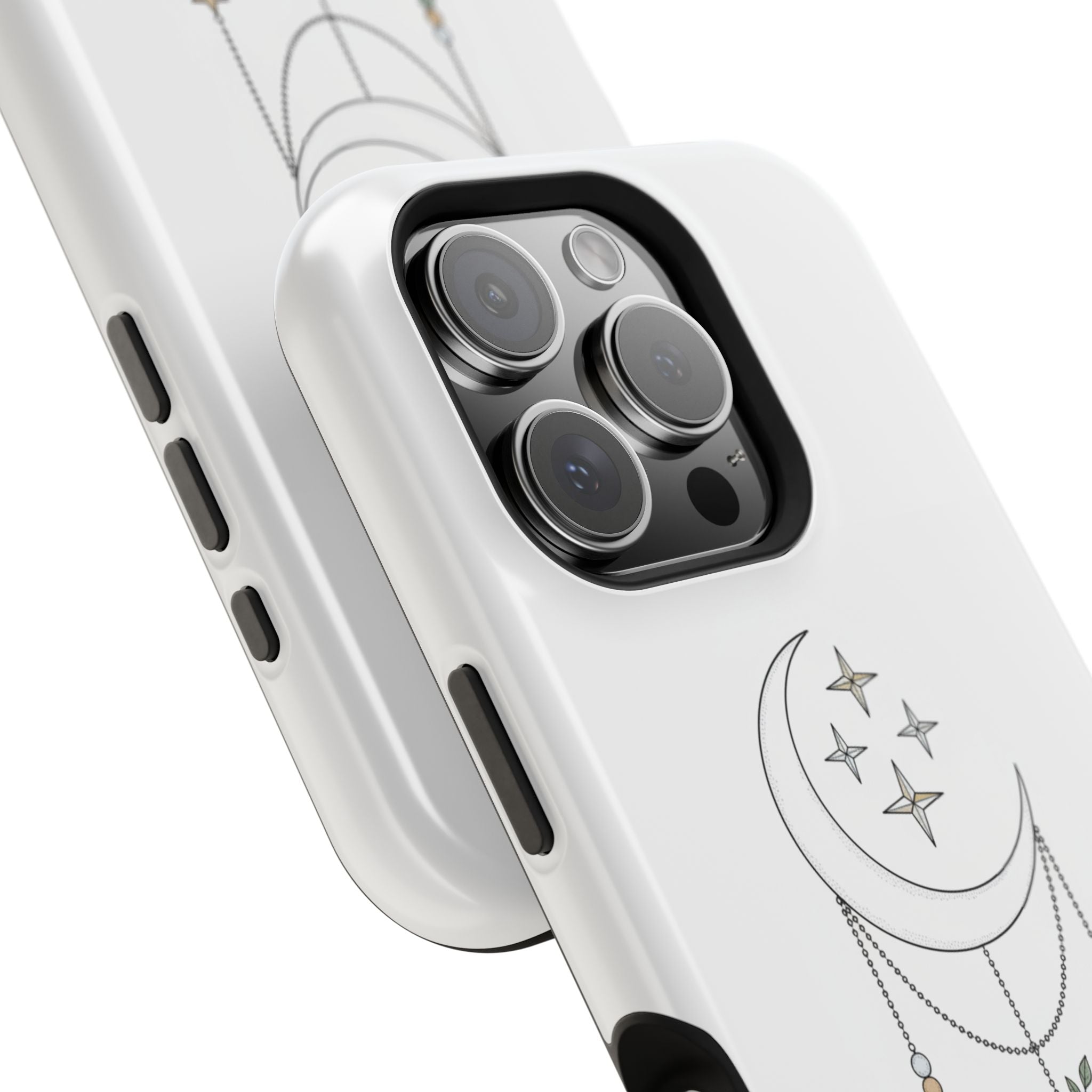 Moon & Roses Magnetic Impact Phone Case — Celestial Floral iPhone Cover