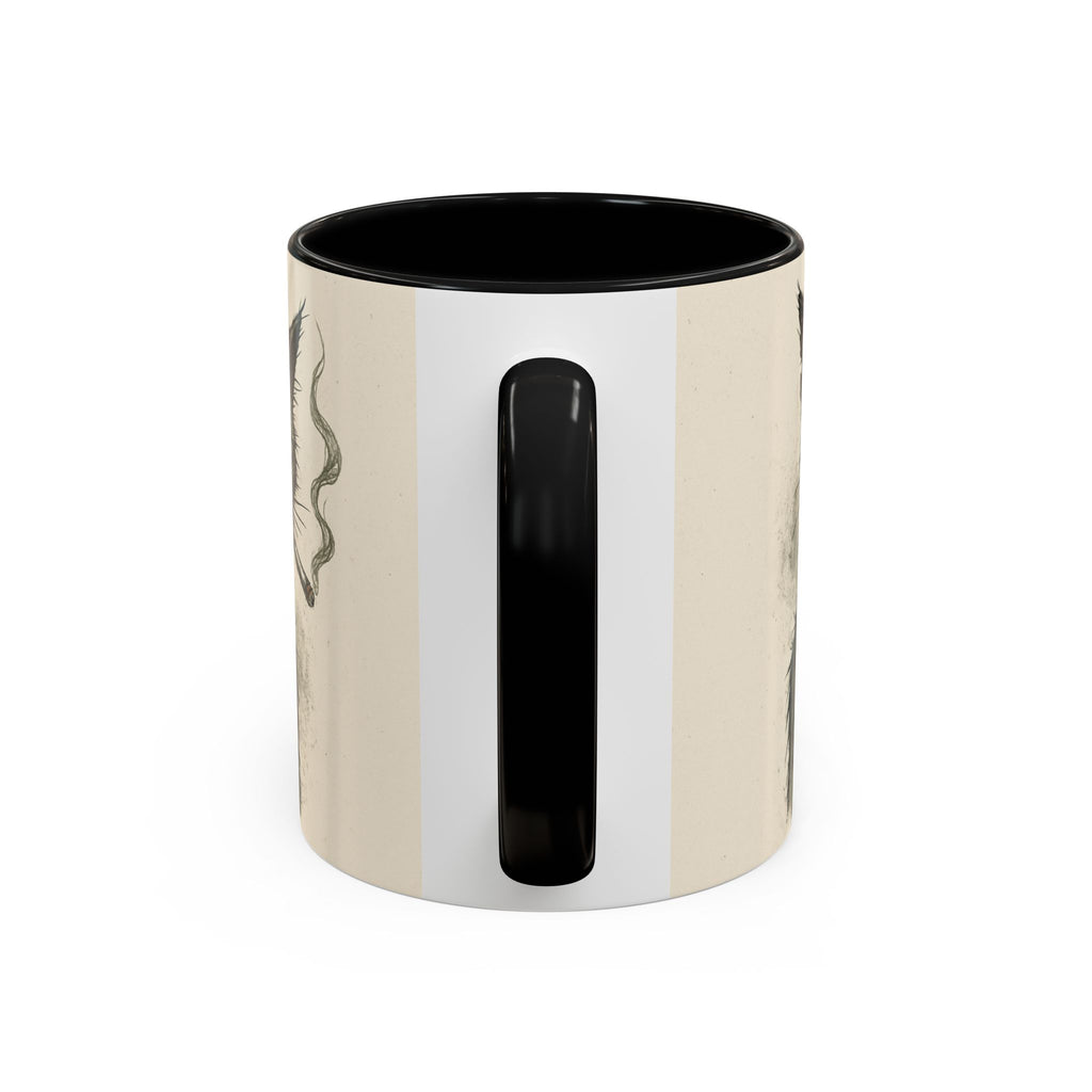 Grumpy Cat Smoking Coffee Mug — Funny Gothic Cat Accent Mug (11/15oz)
