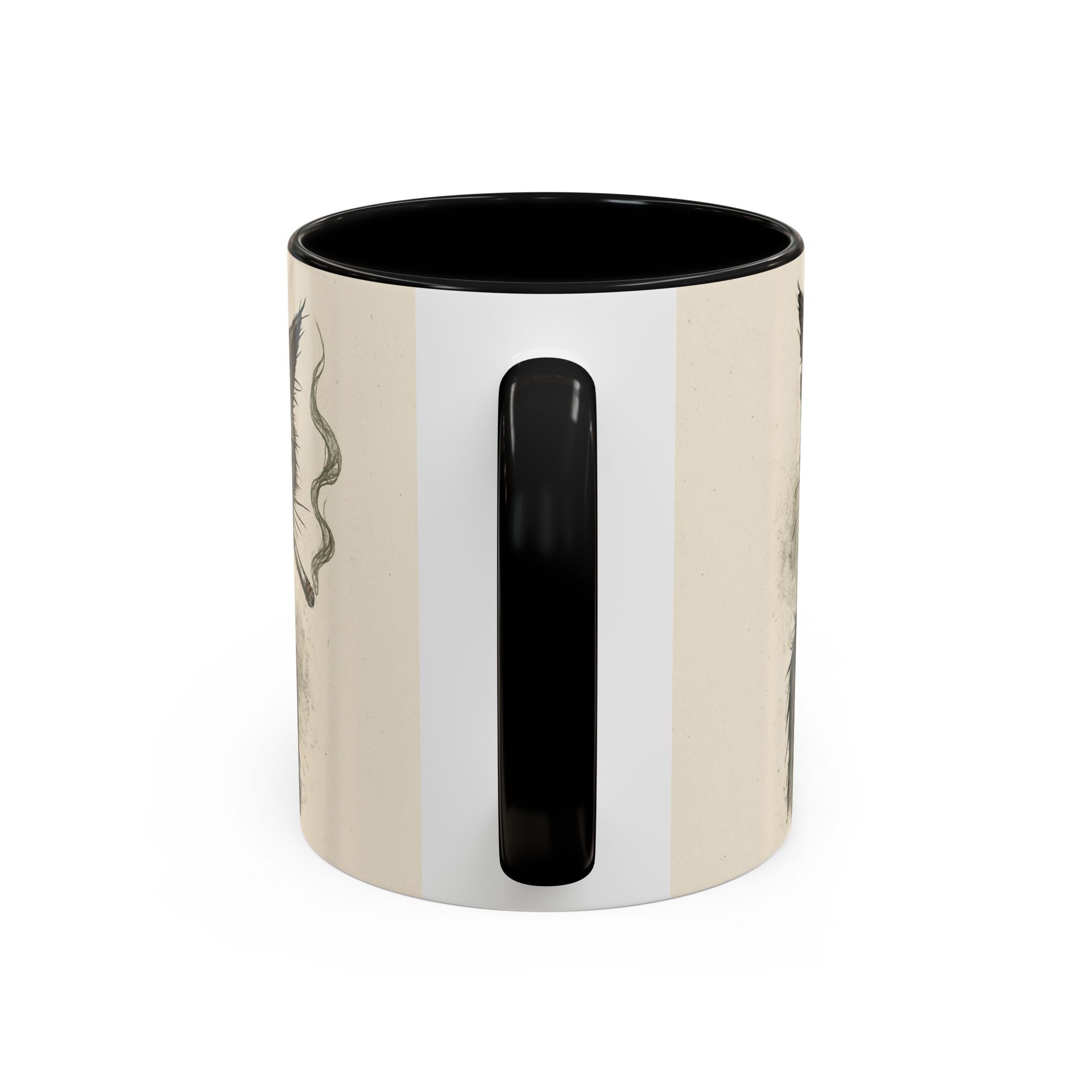 Grumpy Cat Smoking Coffee Mug — Funny Gothic Cat Accent Mug (11/15oz)