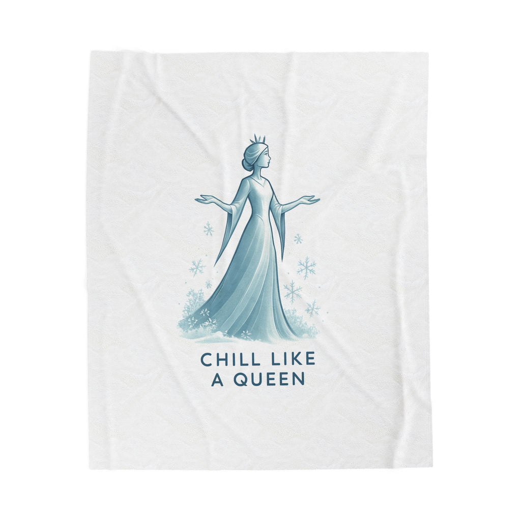 Velveteen Plush Blanket — "Chill Like a Queen" Frozen-Inspired Cozy Throw