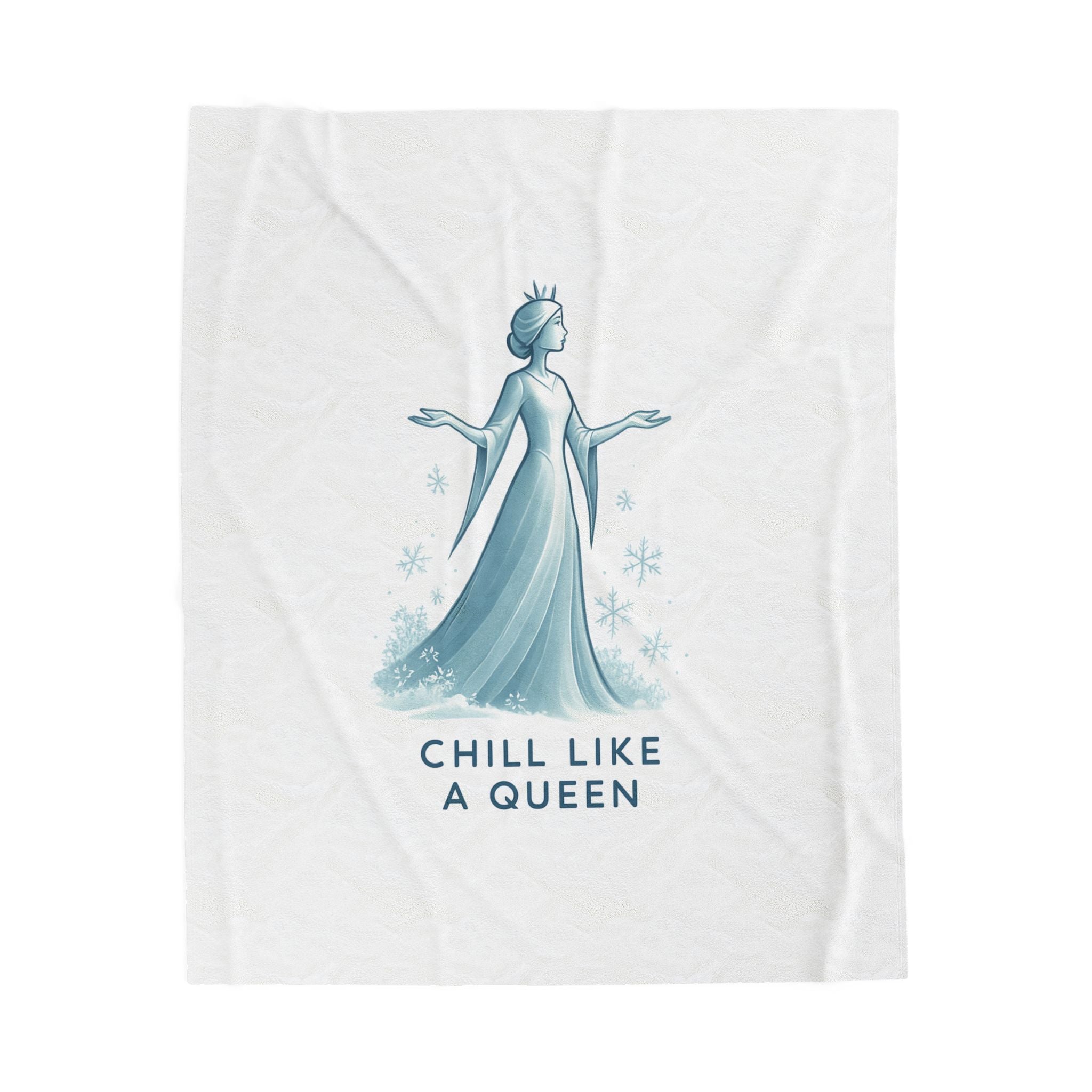 Velveteen Plush Blanket — "Chill Like a Queen" Frozen-Inspired Cozy Throw