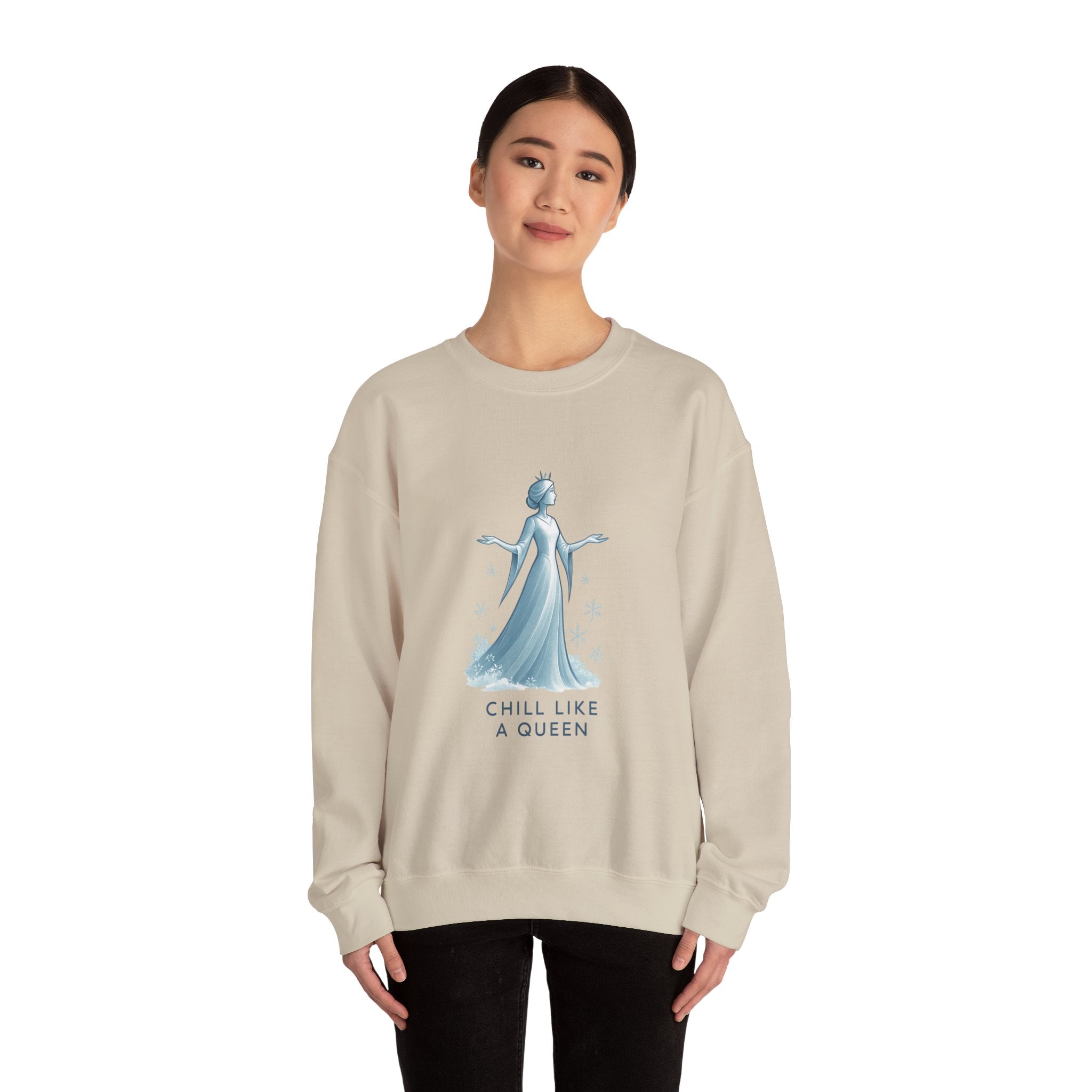 Chill Like a Queen Sweatshirt — Cozy Frozen-Inspired Crewneck