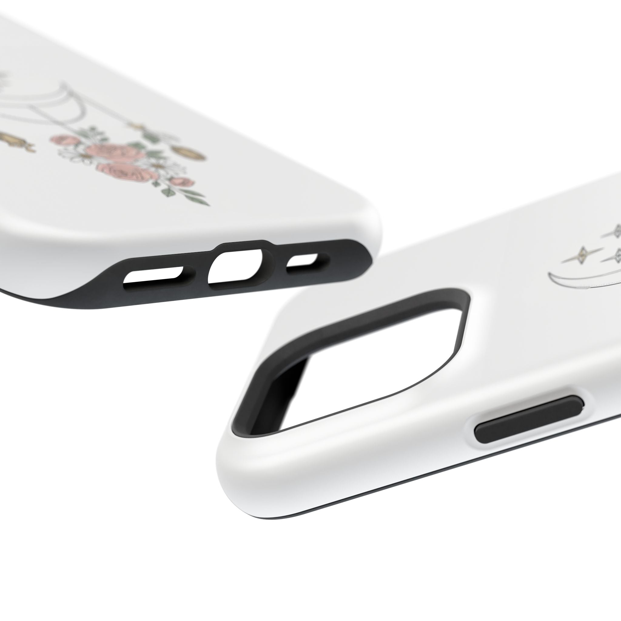 Moon & Roses Magnetic Impact Phone Case — Celestial Floral iPhone Cover