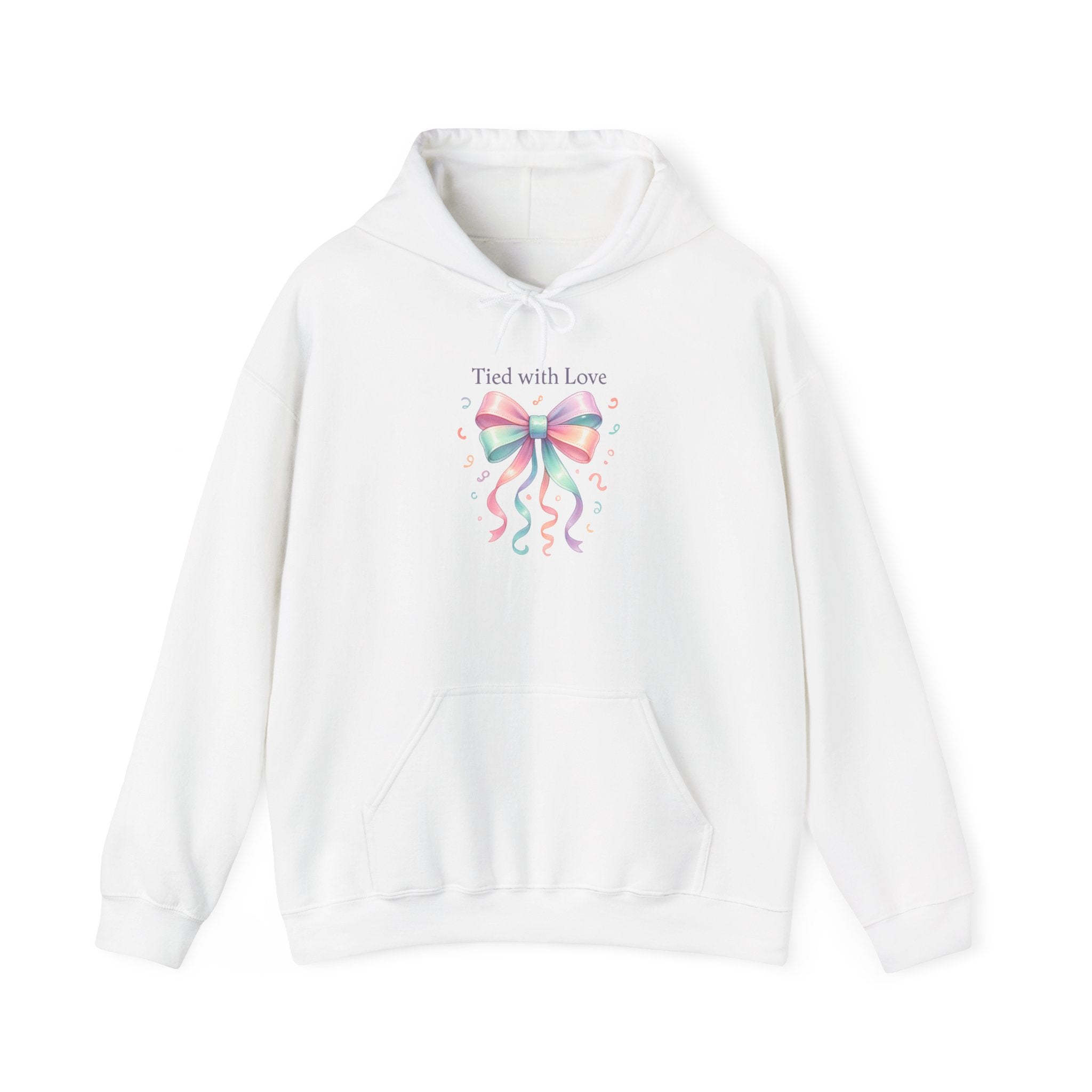 Hoodie – "Tied with Love" Pastel Ribbon Bow Pullover