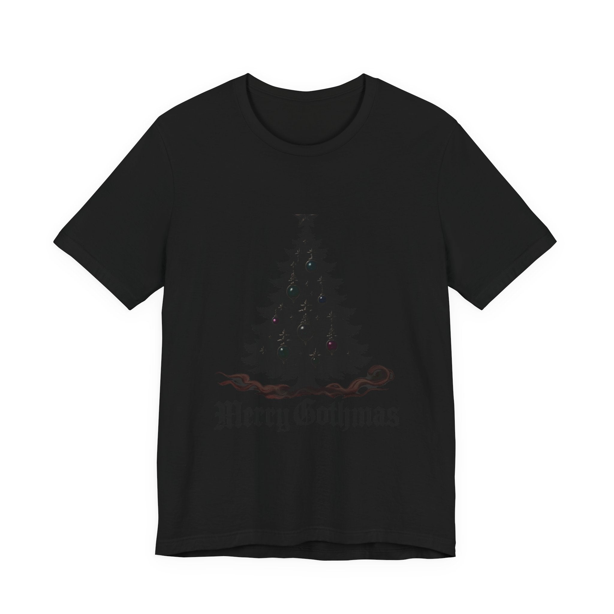 Gothic Christmas Tee — 'Merry Gothmas' Black Tree Graphic