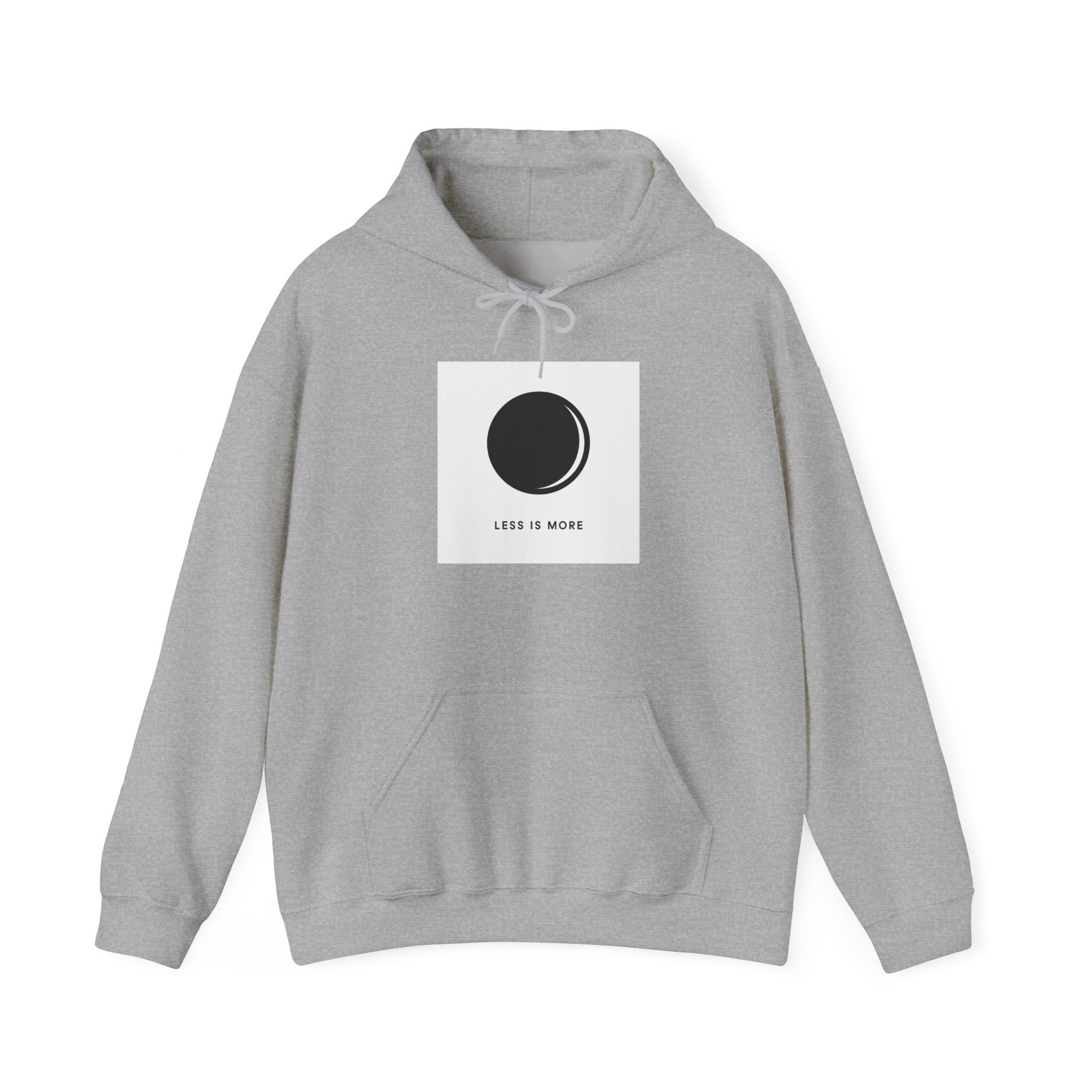 Lunar Minimalist Hoodie — 'Less Is More' Moon Graphic