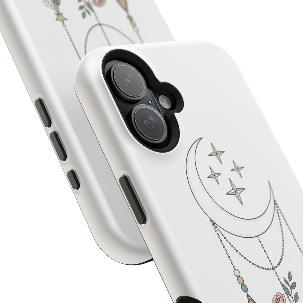 Moon & Roses Magnetic Impact Phone Case — Celestial Floral iPhone Cover