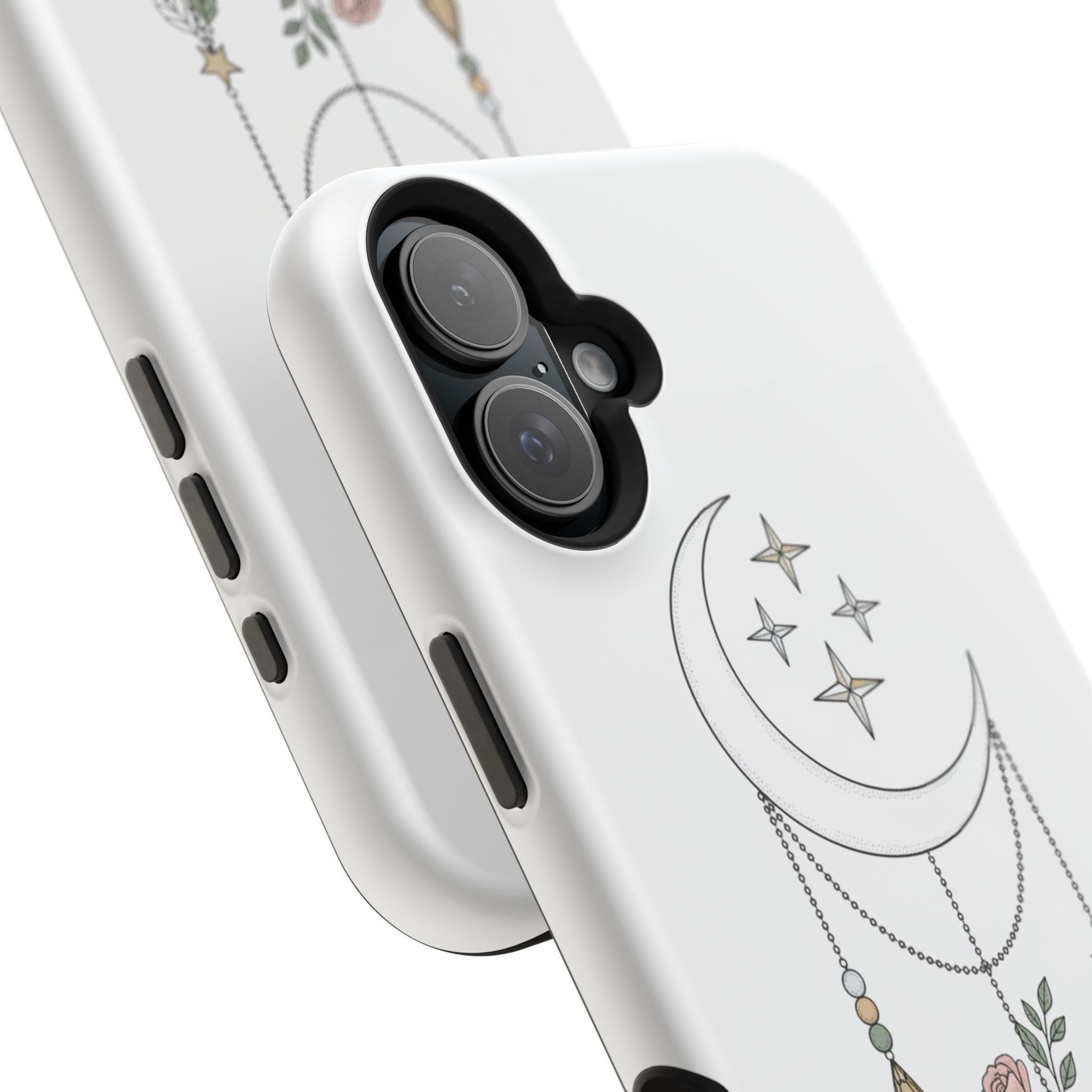 Moon & Roses Magnetic Impact Phone Case — Celestial Floral iPhone Cover