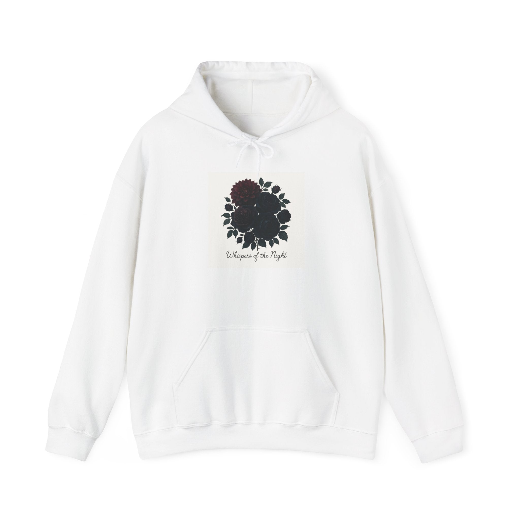 Floral Skull Hoodie — "Embrace the Night" Dark Botanical Graphic Hoodie