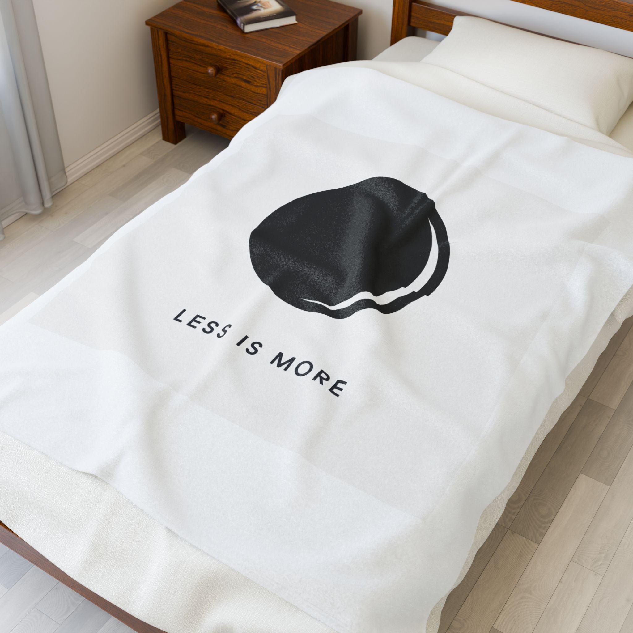 Minimal Moon Graphic Velveteen Plush Blanket | Less Is More