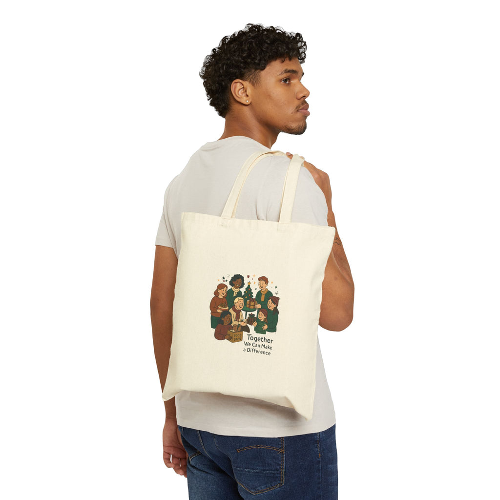 Tote Bag — "Together We Can Make a Difference" Eco-Friendly Cotton Canvas Tote