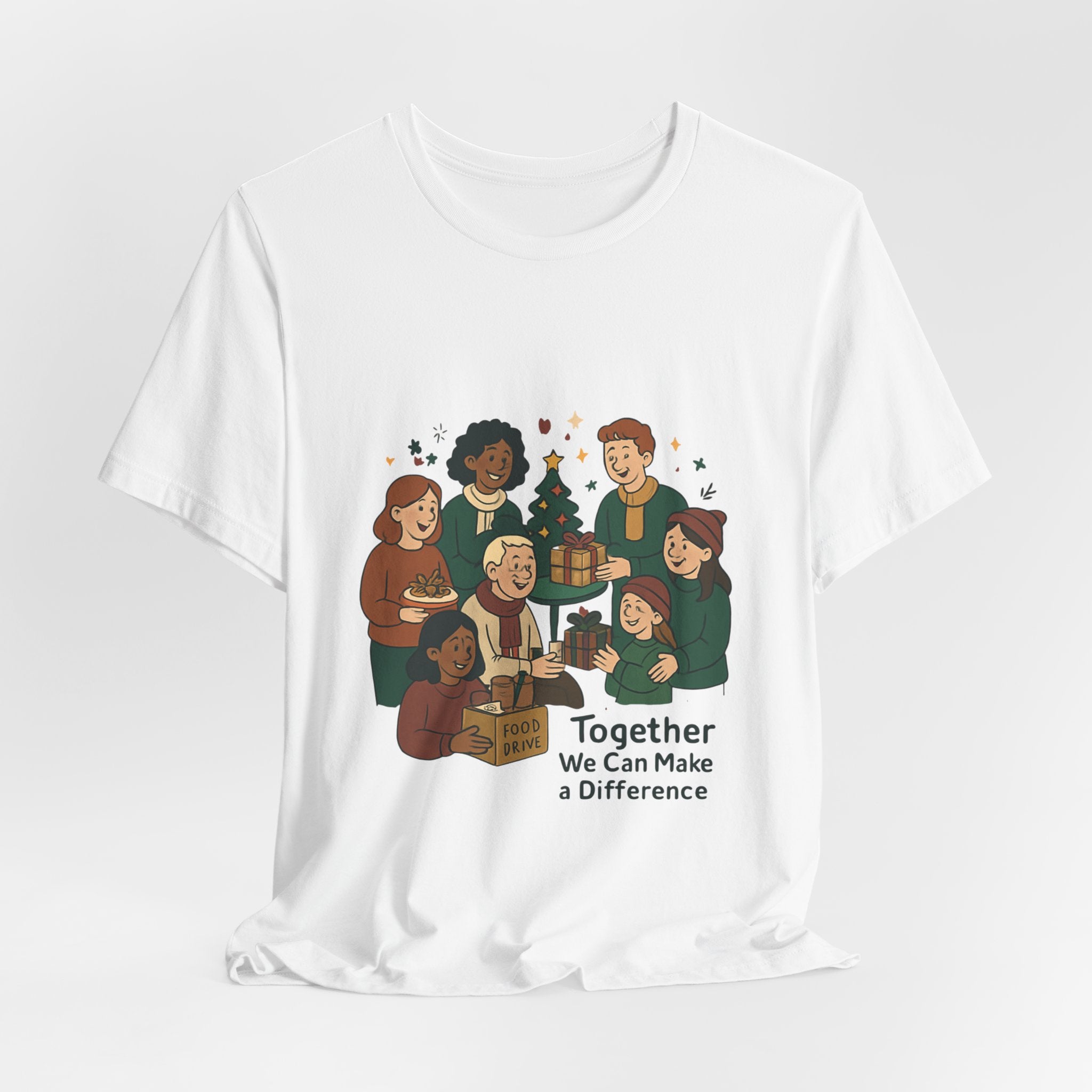Together We Can Make a Difference Tee — Community Giving Holiday T-Shirt