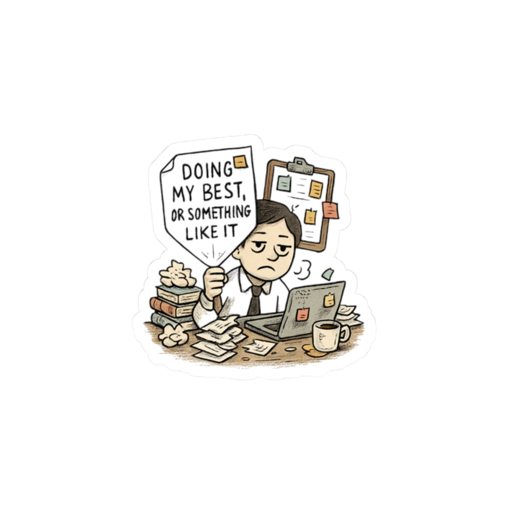Sticker — "Doing My Best (Or Something Like It)" Cute Relatable Office Laptop Sticker