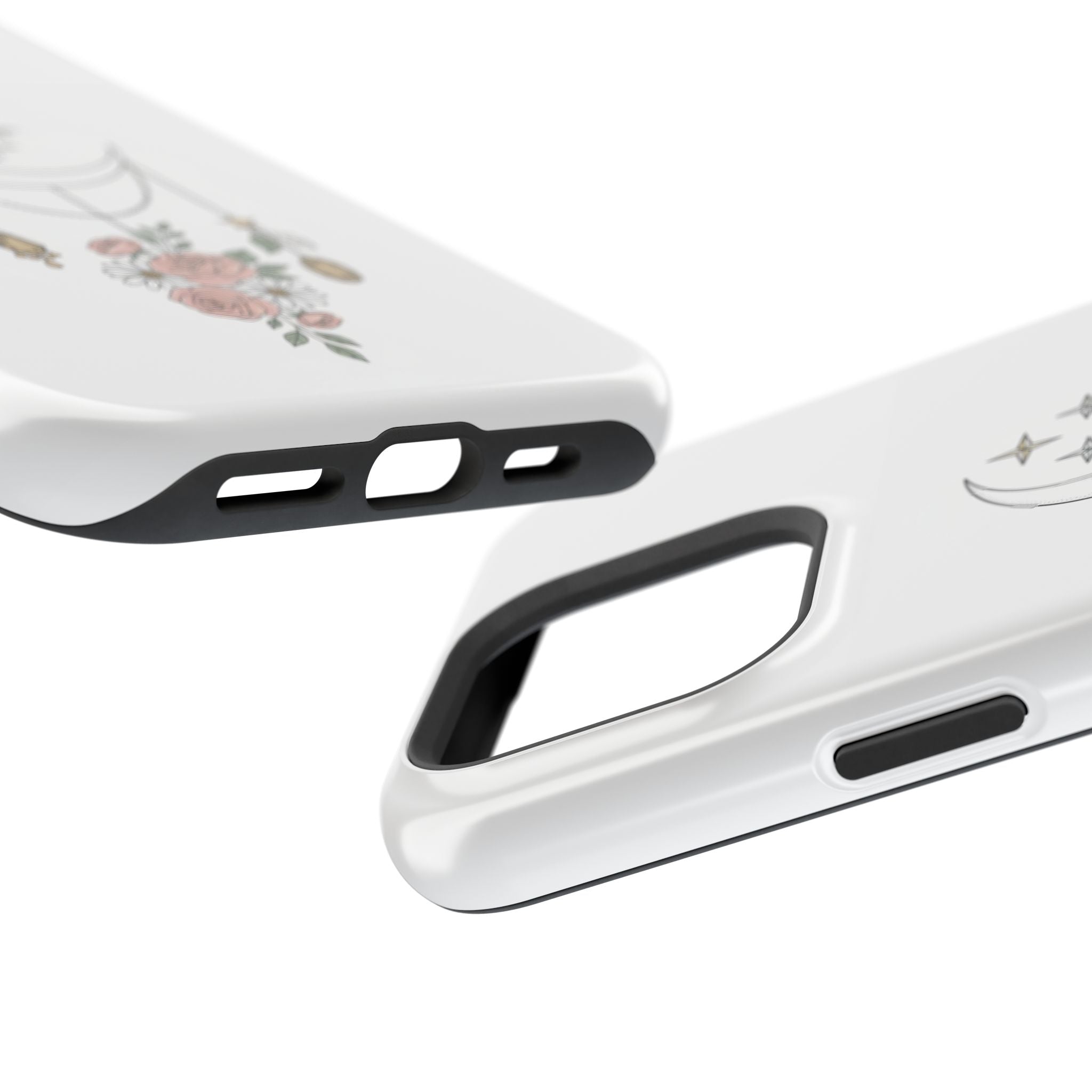 Moon & Roses Magnetic Impact Phone Case — Celestial Floral iPhone Cover