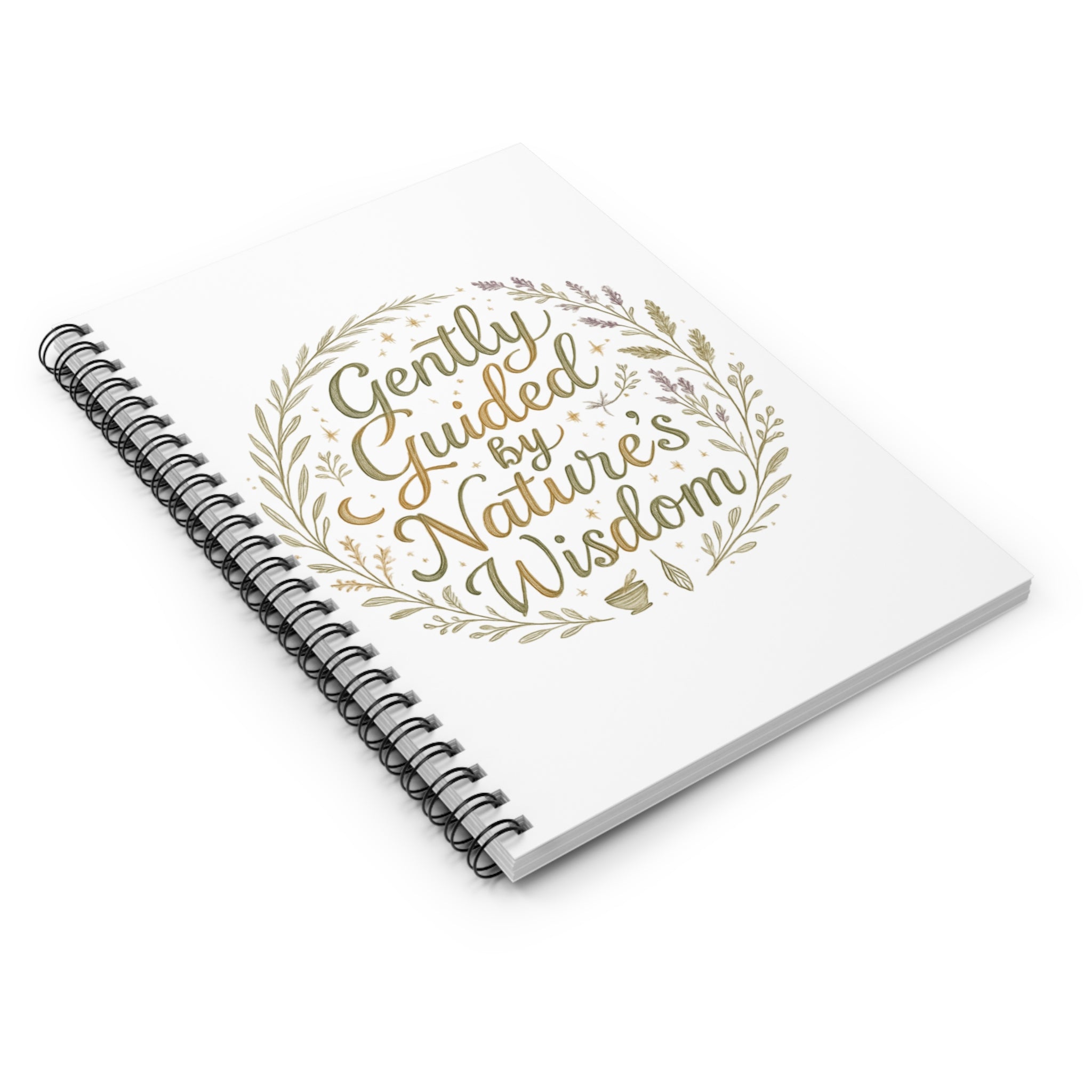 Notebook — "Gently Guided by Nature’s Wisdom" Floral Spiral Journal