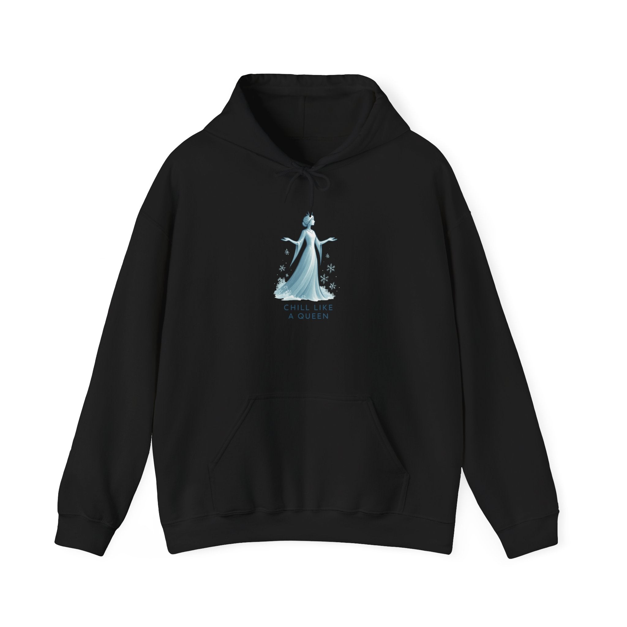 Queen Illustration Hoodie — "Chill Like a Queen" Cozy Graphic Sweatshirt
