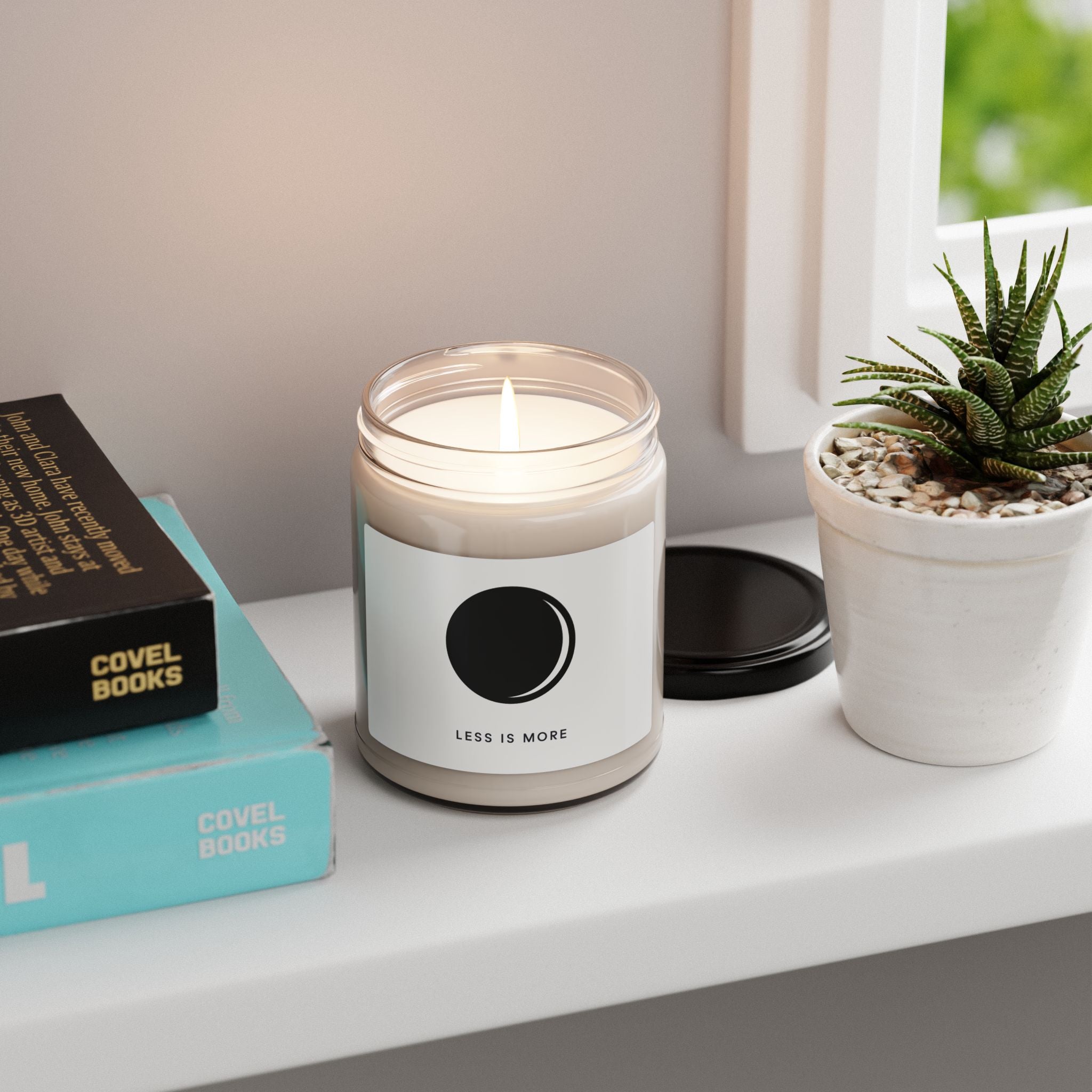 Minimal Moon Graphic Candle, Soy Candle 9oz | Less Is More