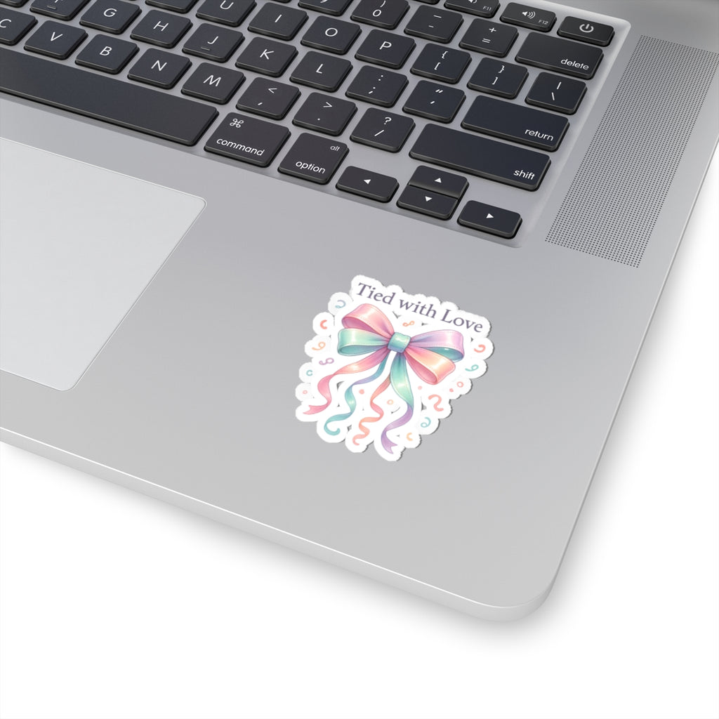 Tied with Love Pastel Bow Sticker — Cute Kiss-Cut Decorative Sticker for Gifts, Laptops & Scrapbooking
