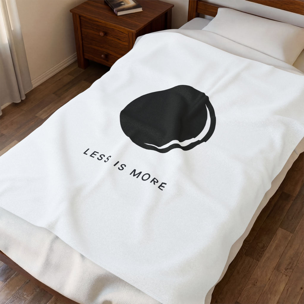 Velveteen Plush Blanket – Minimal Moon 'Less Is More' Throw