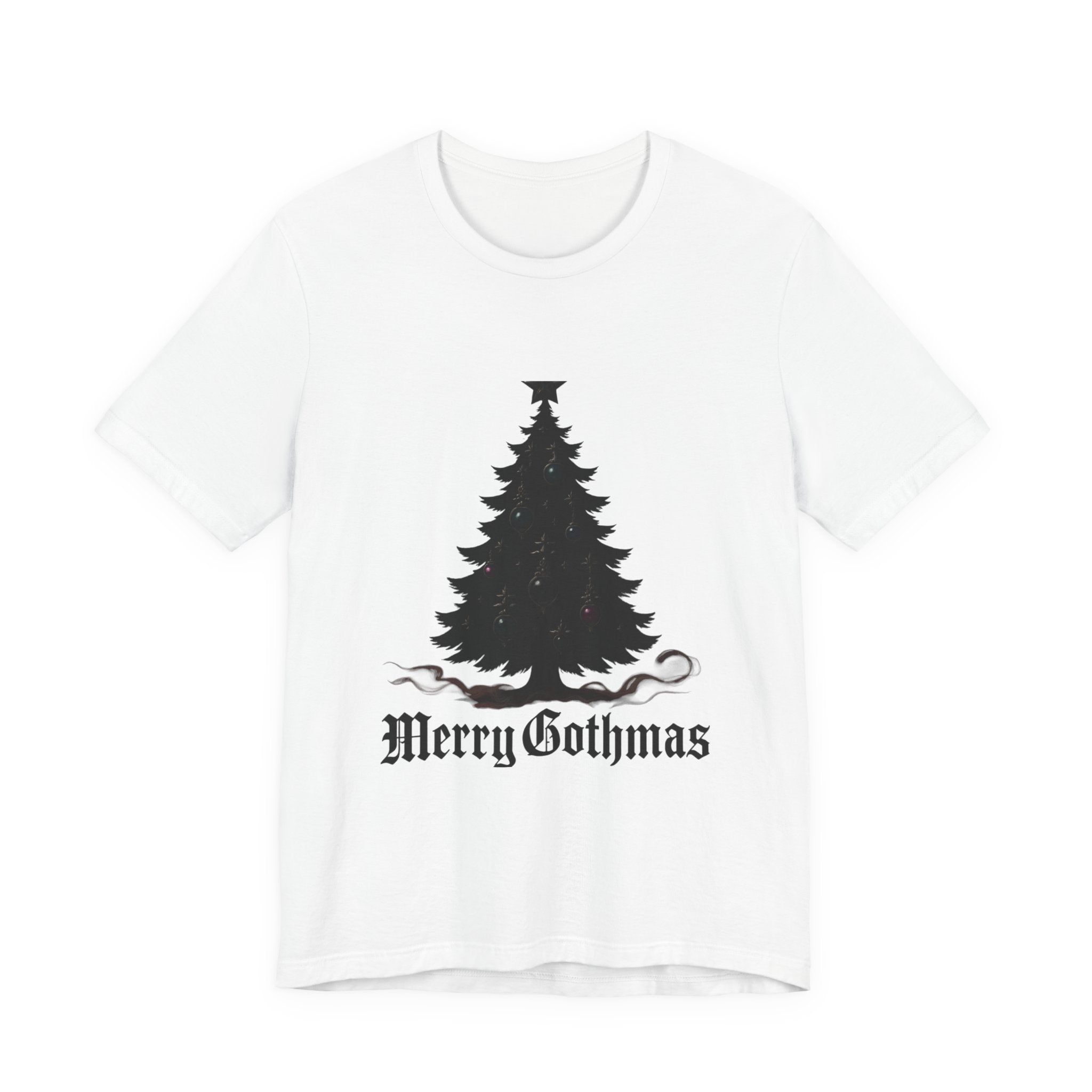 Gothic Christmas Tee — 'Merry Gothmas' Black Tree Graphic