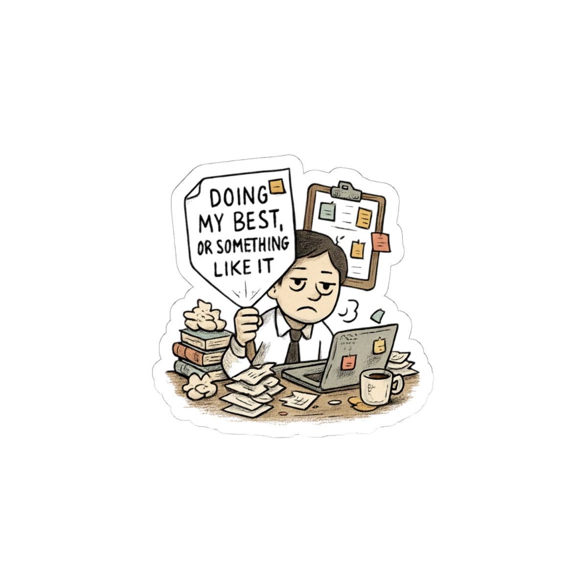Sticker — "Doing My Best (Or Something Like It)" Cute Relatable Office Laptop Sticker