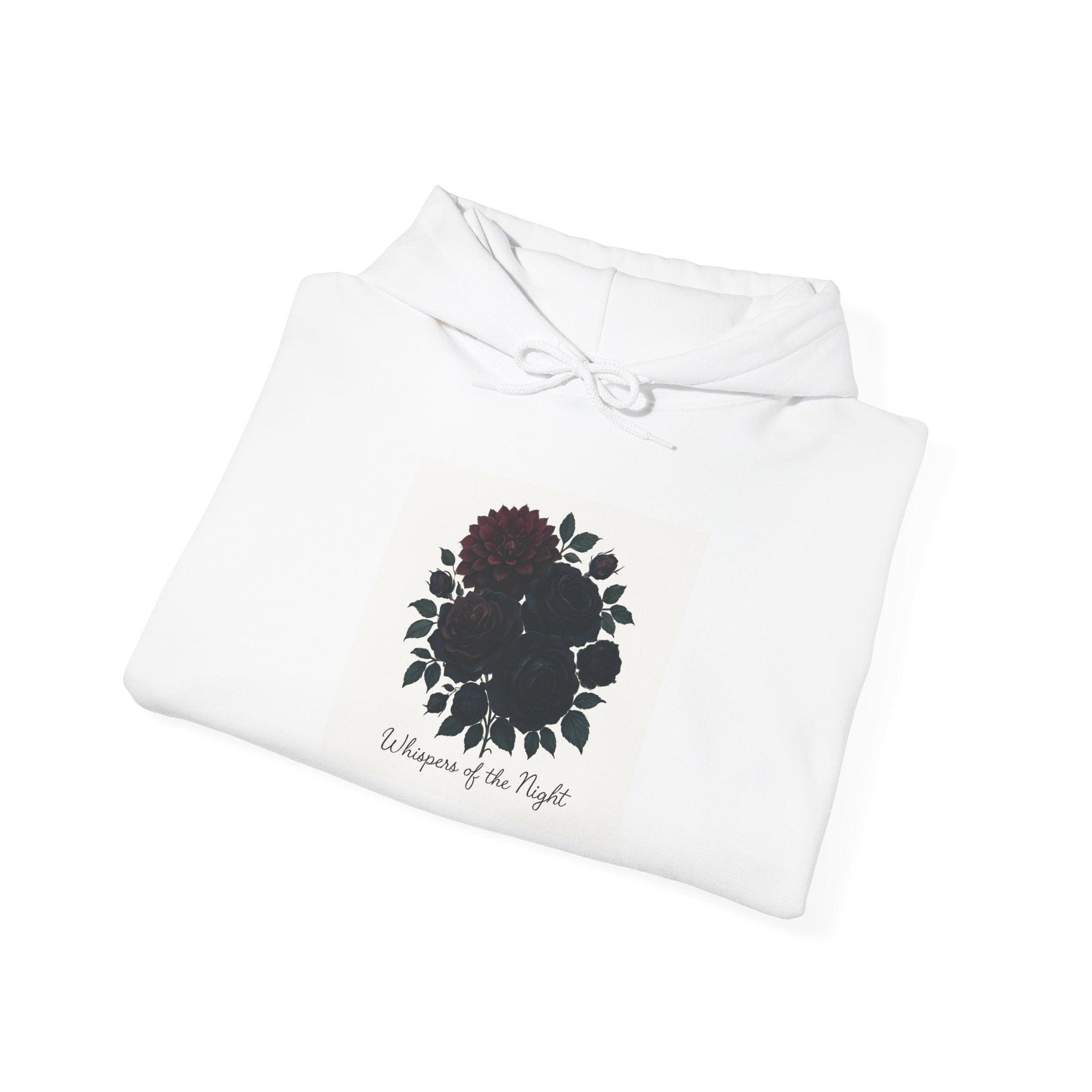 Floral Skull Hoodie — "Embrace the Night" Dark Botanical Graphic Hoodie