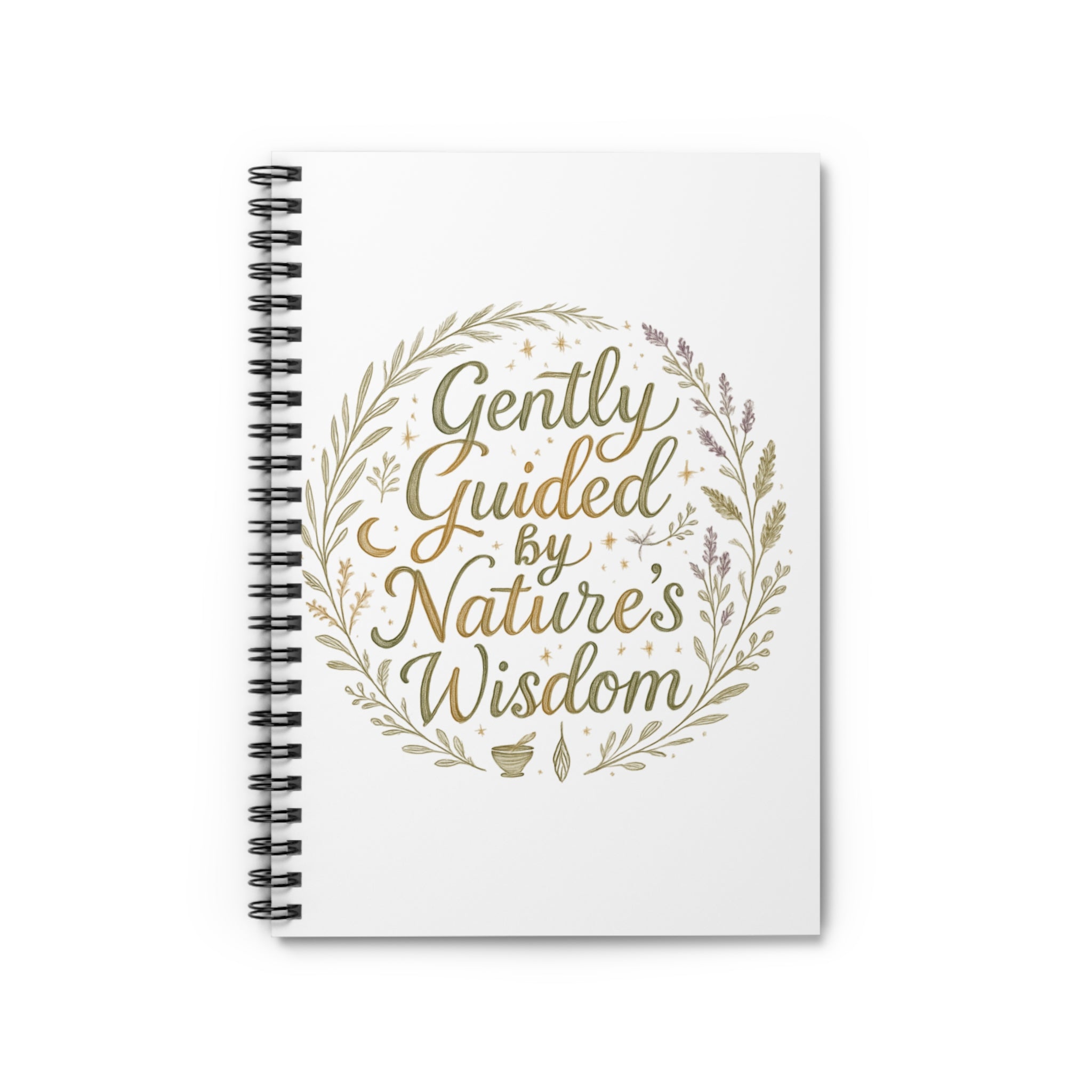 Notebook — "Gently Guided by Nature’s Wisdom" Floral Spiral Journal
