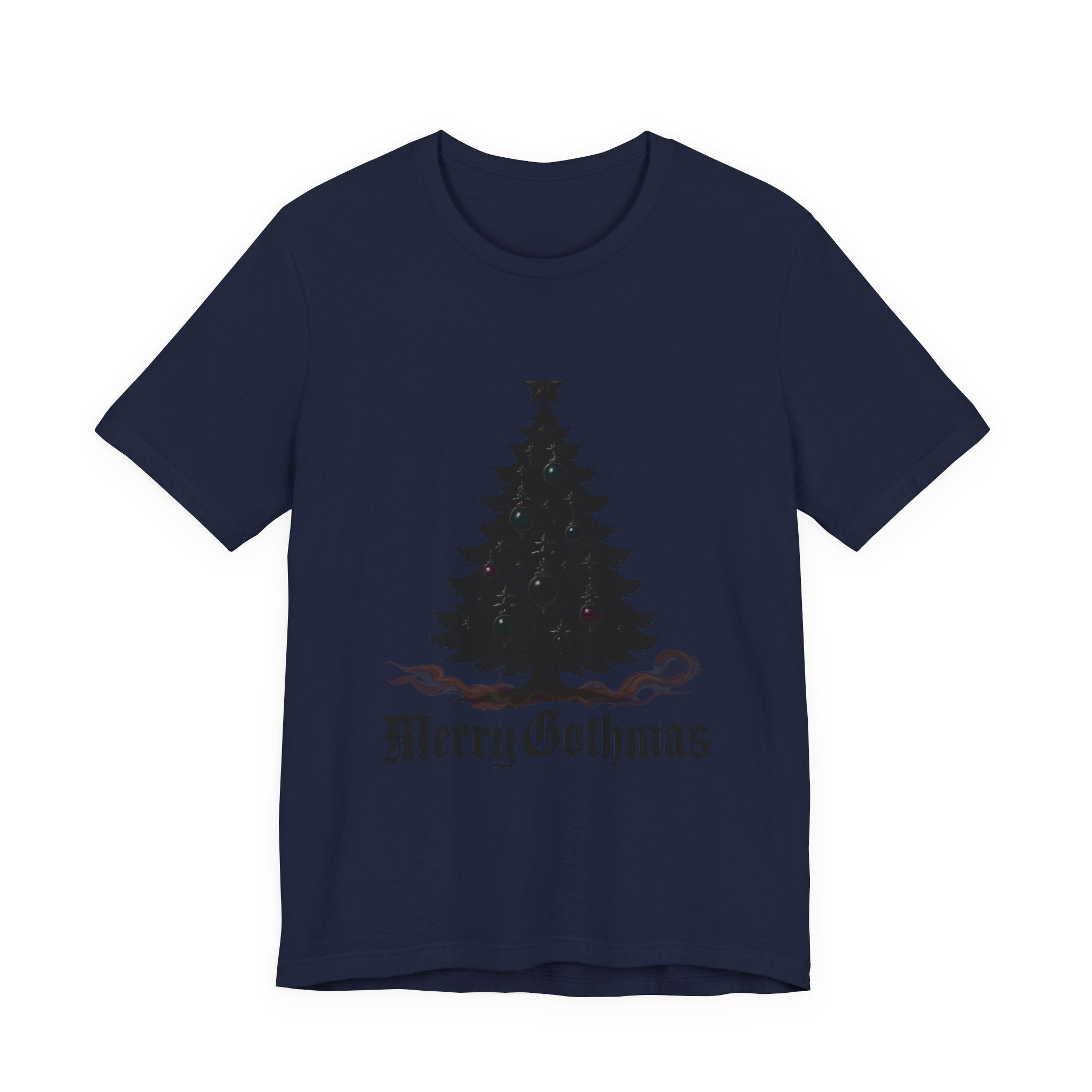 Gothic Christmas Tee — 'Merry Gothmas' Black Tree Graphic