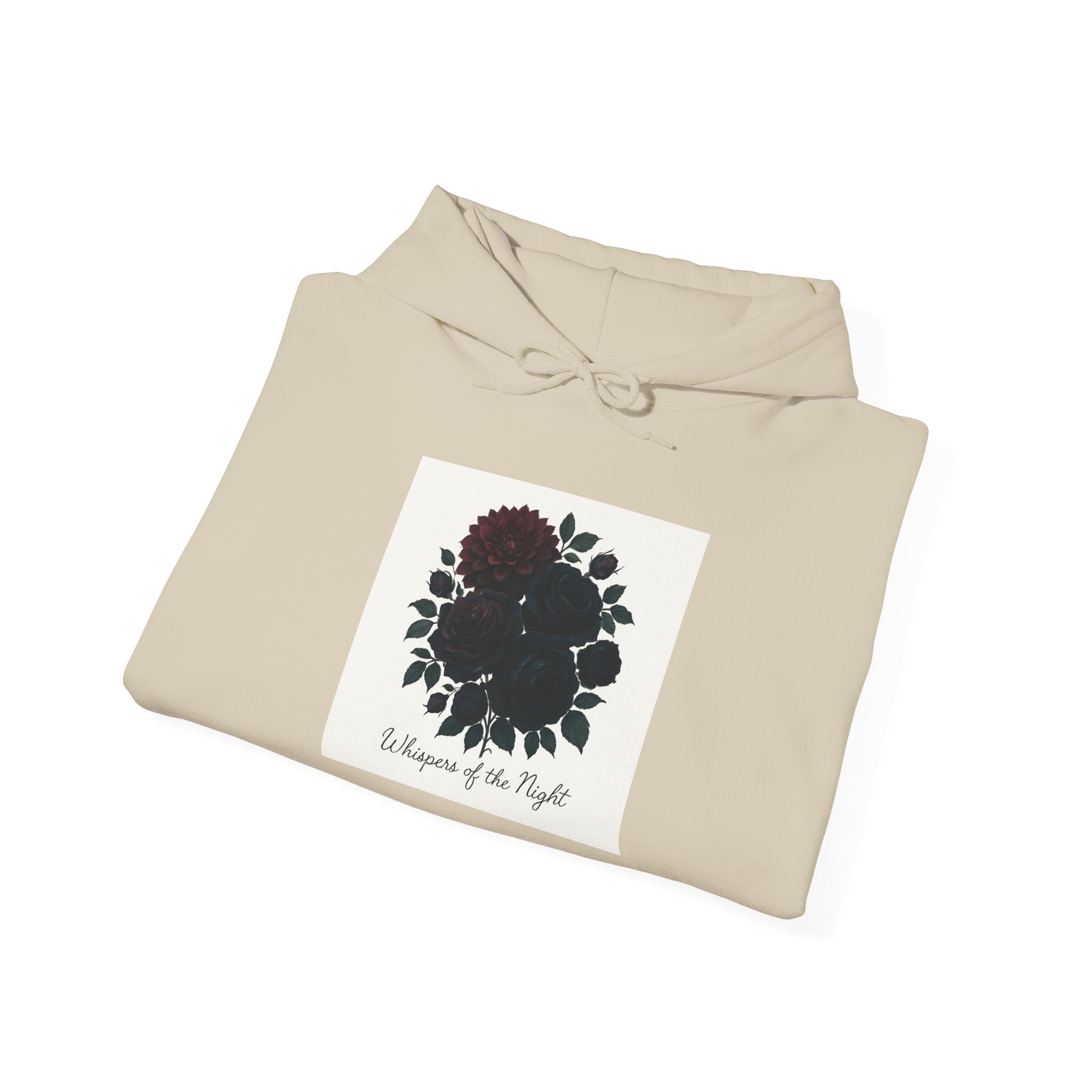 Floral Skull Hoodie — "Embrace the Night" Dark Botanical Graphic Hoodie