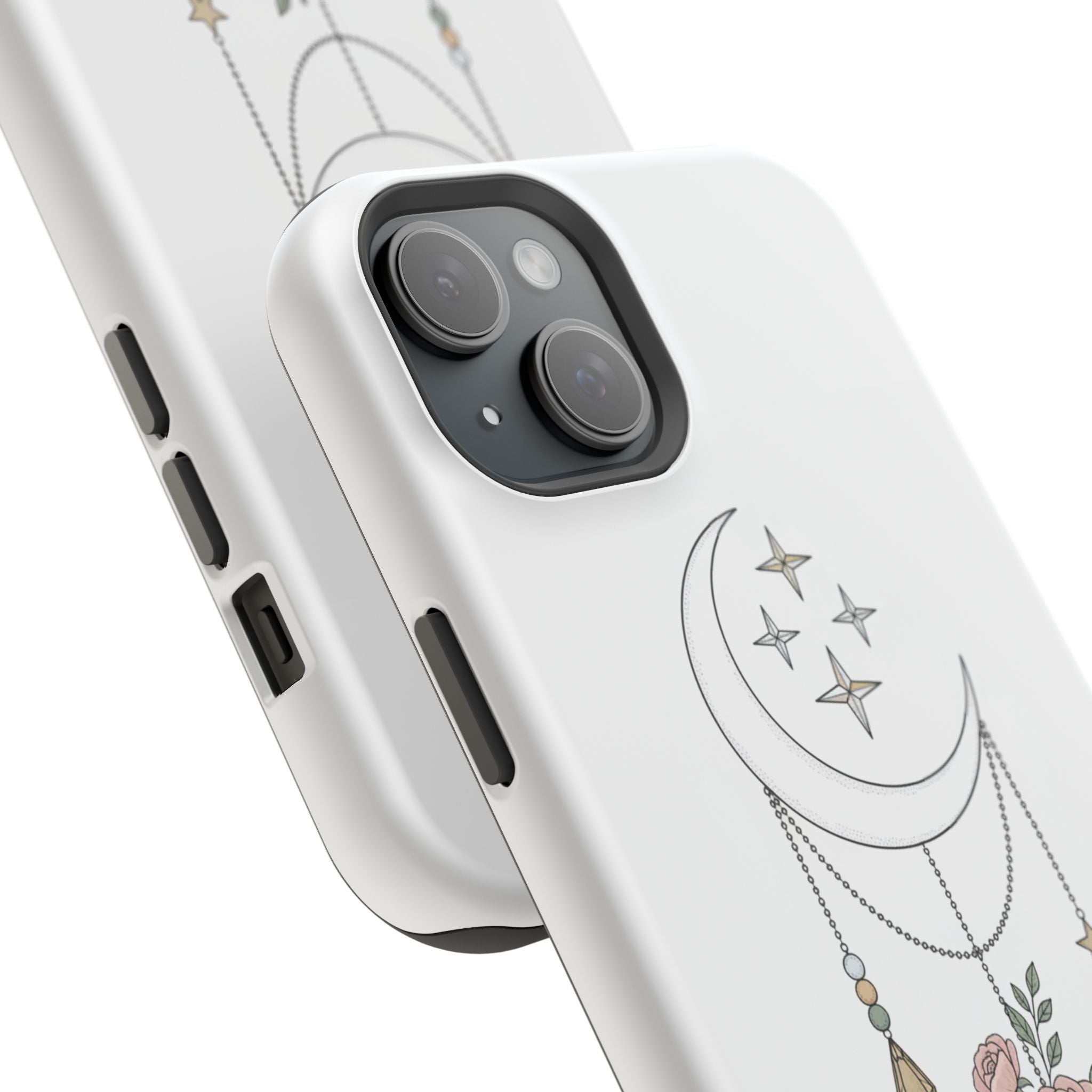 Moon & Roses Magnetic Impact Phone Case — Celestial Floral iPhone Cover